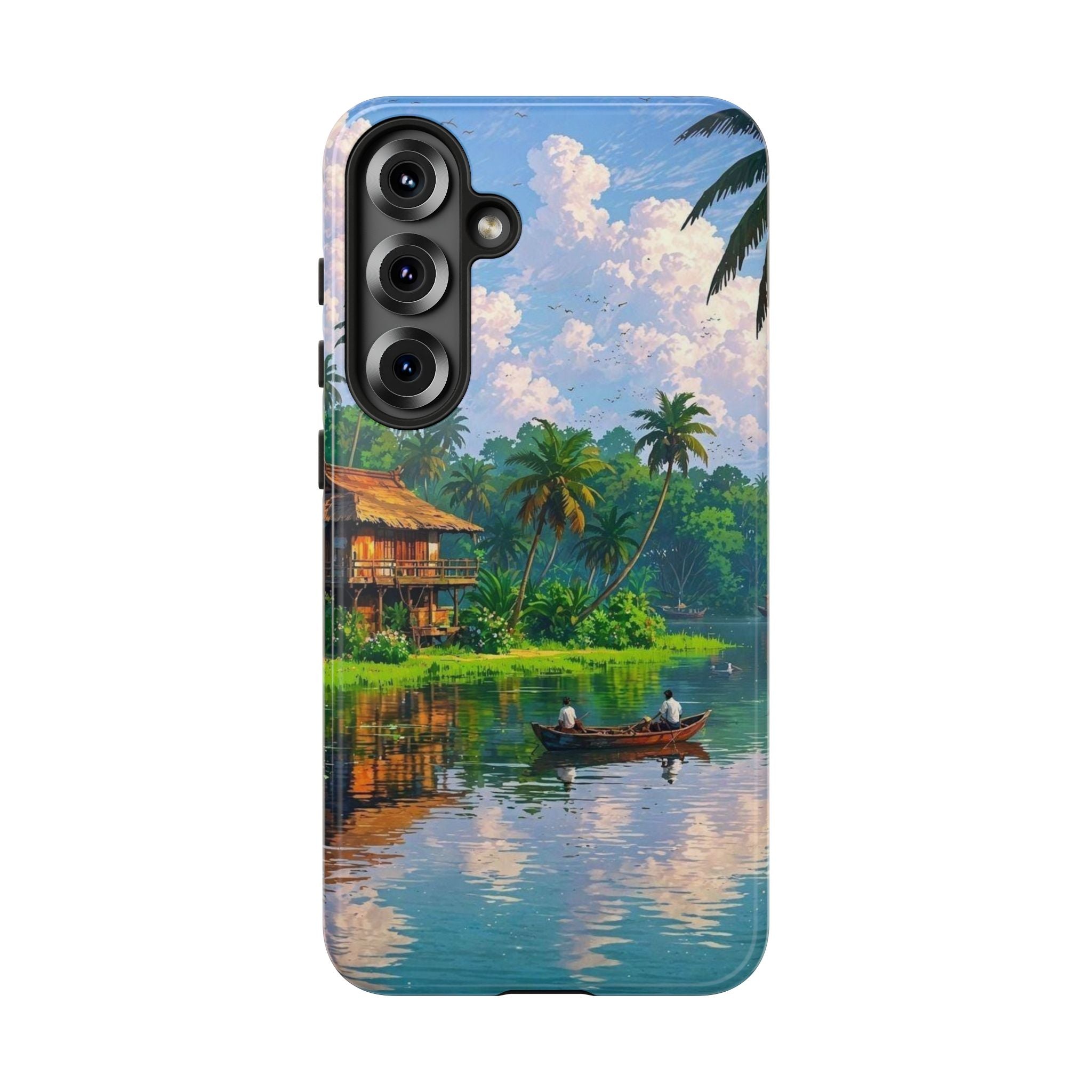 Tropical Landscape Phone Case, Nature Inspired Cover, Beach Vibe Gift, Artwork Protection Case, Summer Essentials Iphone and Samsung Cases