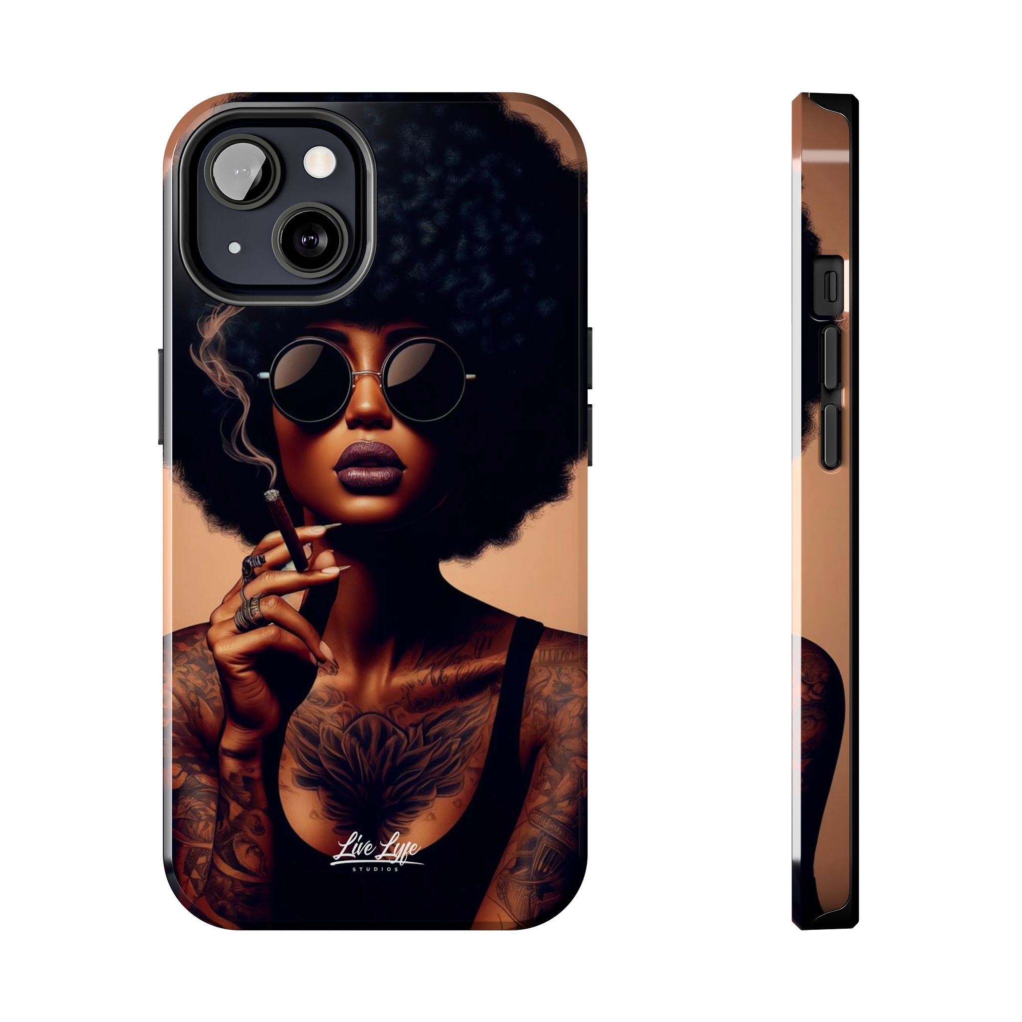 Smoke & Soul Afro Queen Vibe Phone Case, Protective Phone Case