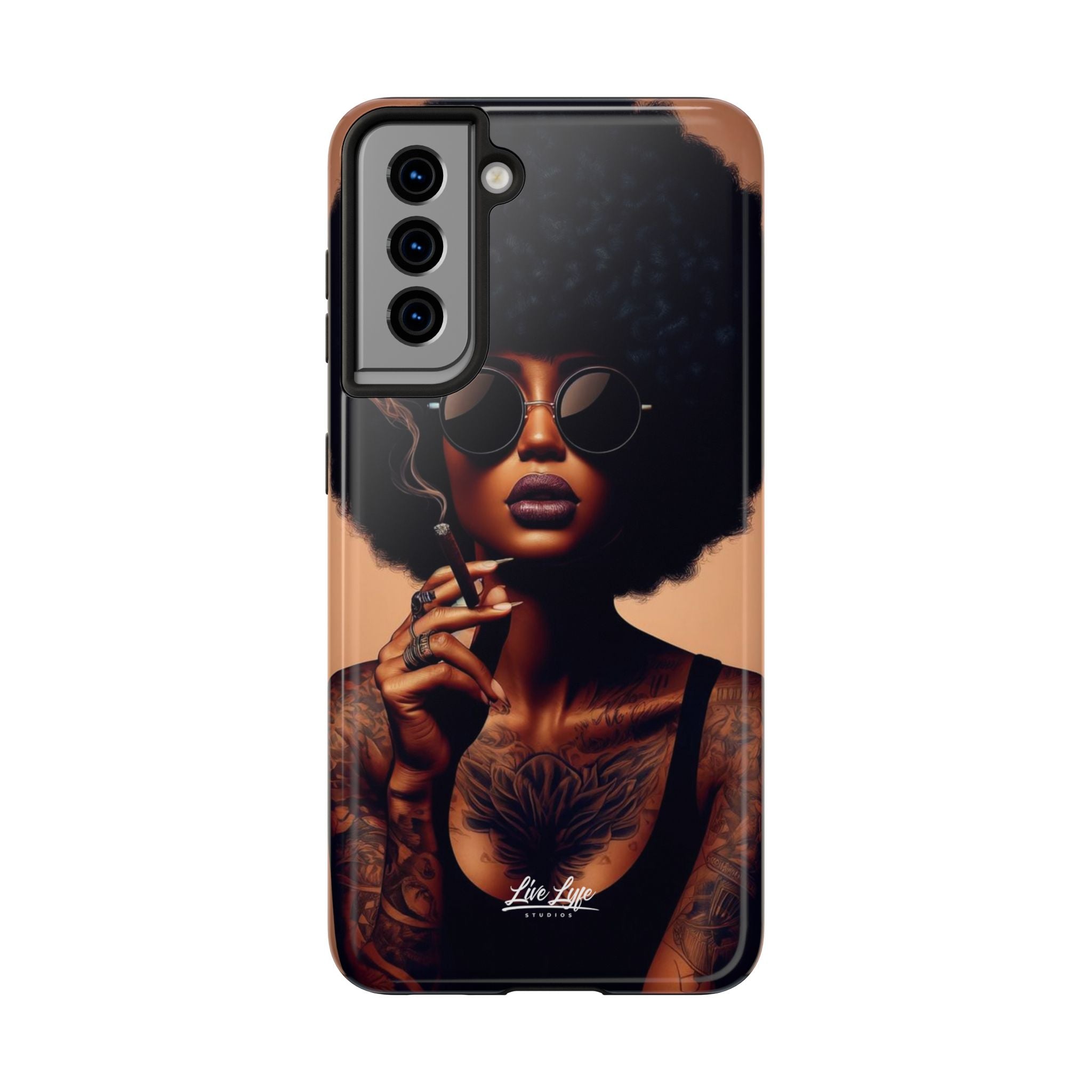 Smoke & Soul Afro Queen Vibe Phone Case, Protective Phone Case