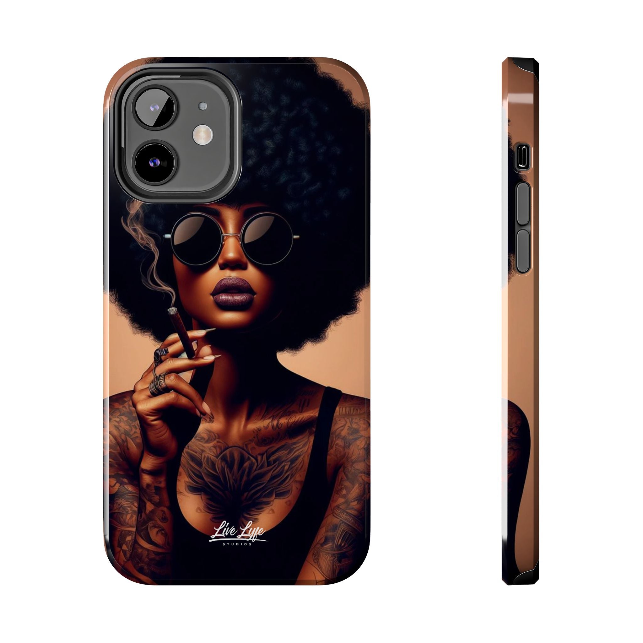 Smoke & Soul Afro Queen Vibe Phone Case, Protective Phone Case