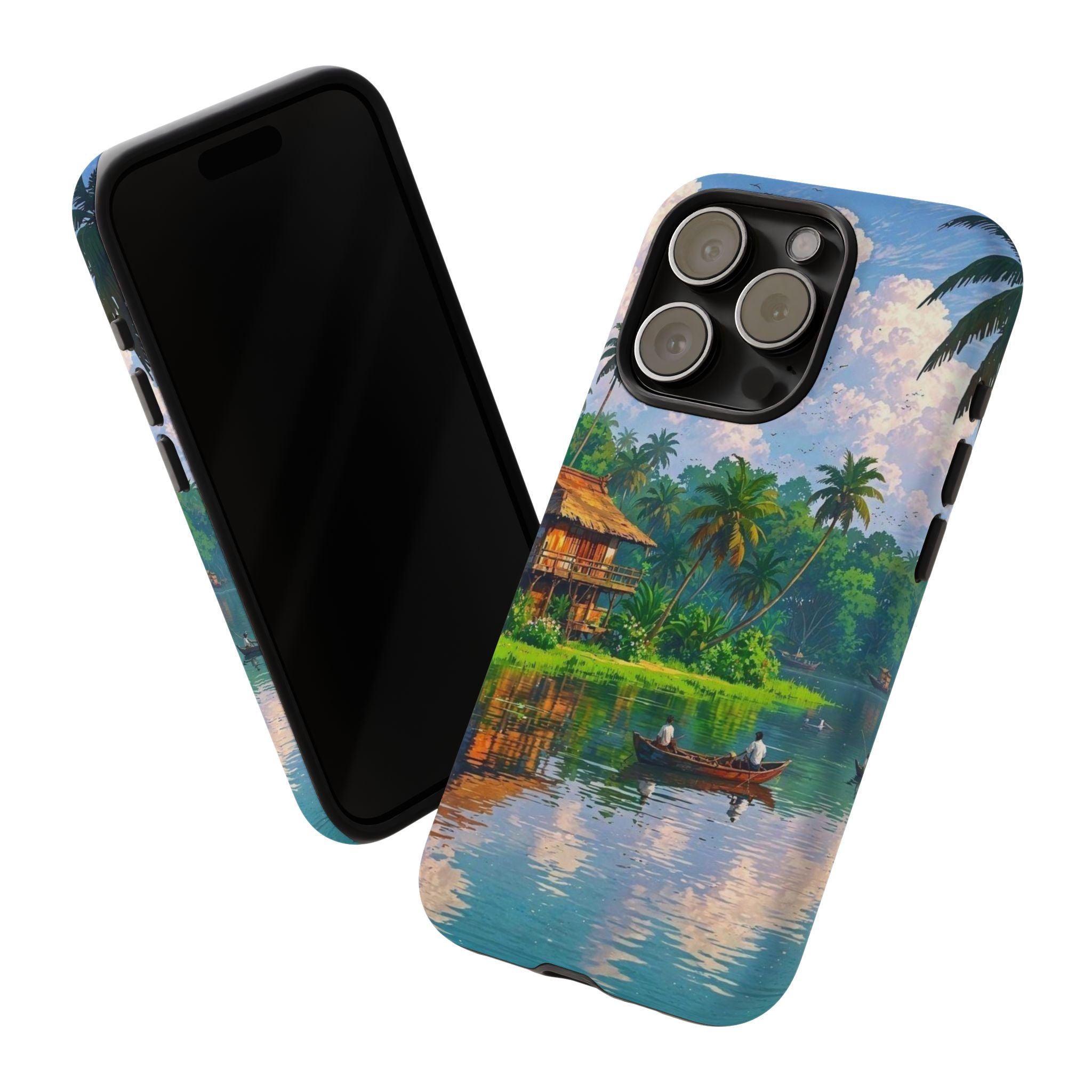 Tropical Landscape Phone Case, Nature Inspired Cover, Beach Vibe Gift, Artwork Protection Case, Summer Essentials Iphone and Samsung Cases
