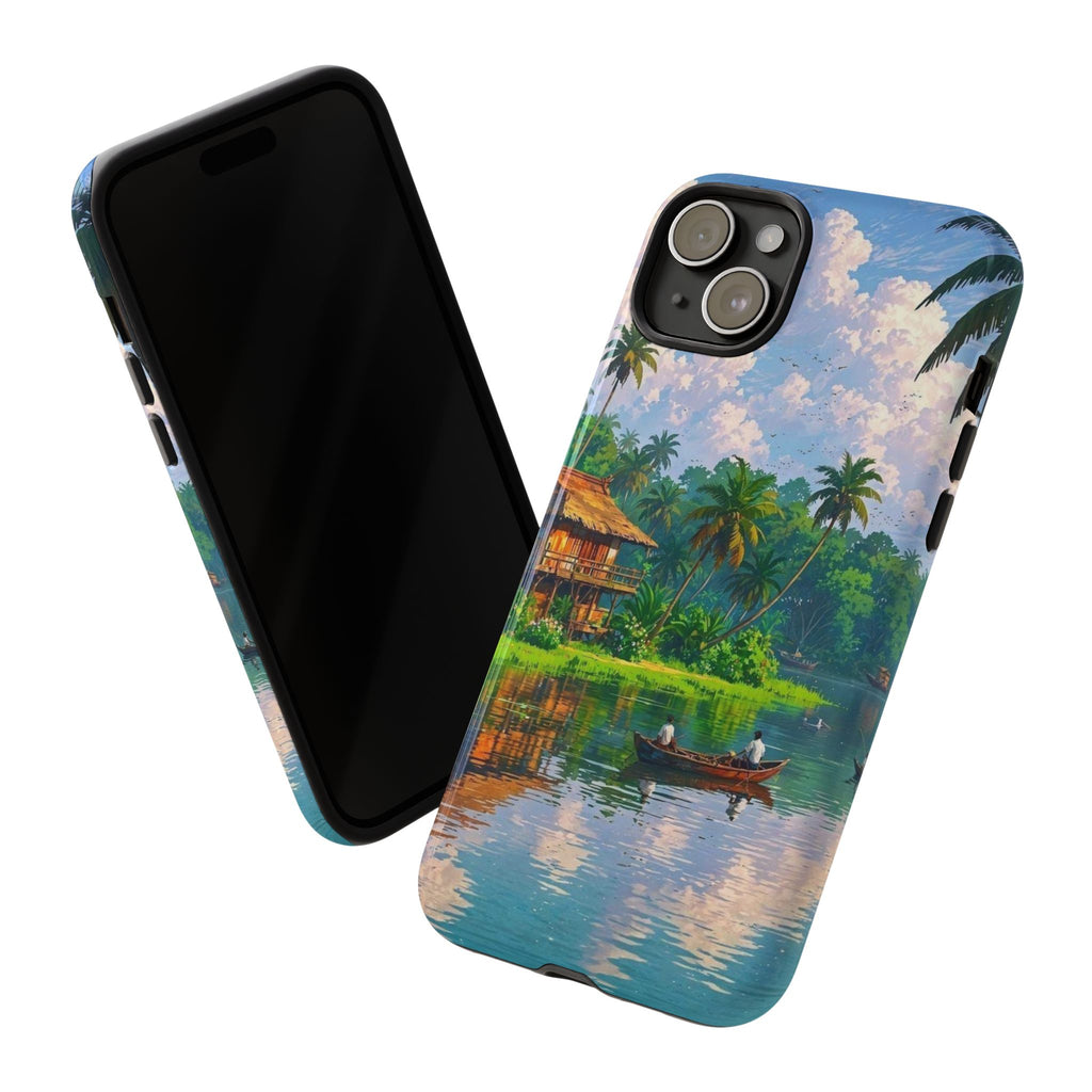 Tropical Landscape Phone Case, Nature Inspired Cover, Beach Vibe Gift, Artwork Protection Case, Summer Essentials Iphone and Samsung Cases