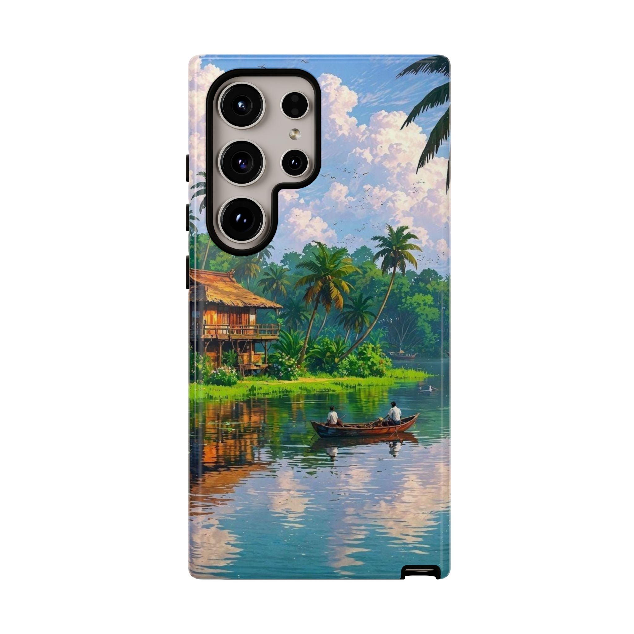 Tropical Landscape Phone Case, Nature Inspired Cover, Beach Vibe Gift, Artwork Protection Case, Summer Essentials Iphone and Samsung Cases