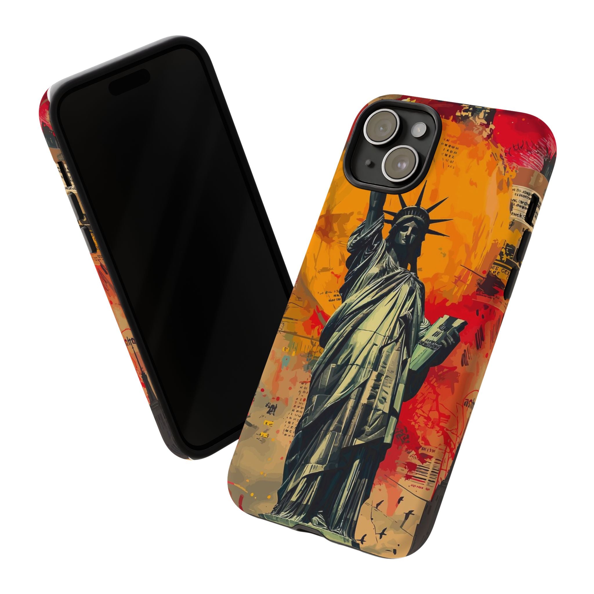 Graffiti Statue of Liberty Phone Case, Tough Cases for iPhone, Unique Phone Cover, Colorful Art Design, Gift for Her, Urban Style