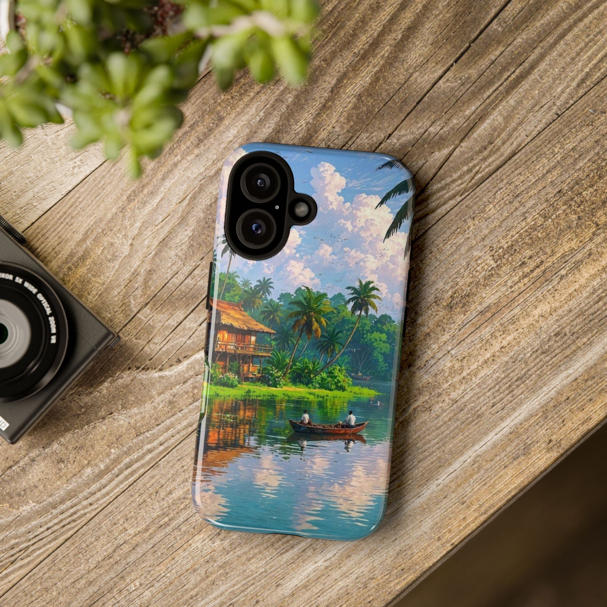 Tropical Landscape Phone Case, Nature Inspired Cover, Beach Vibe Gift, Artwork Protection Case, Summer Essentials Iphone and Samsung Cases