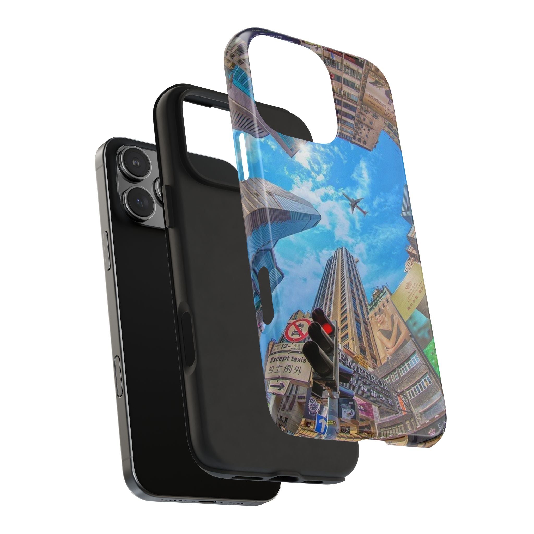 Urban Skyline Tough iPhone Case, Durable Phone Cover, Cityscape Accessory, Gift for Travelers, Urban Style Protection