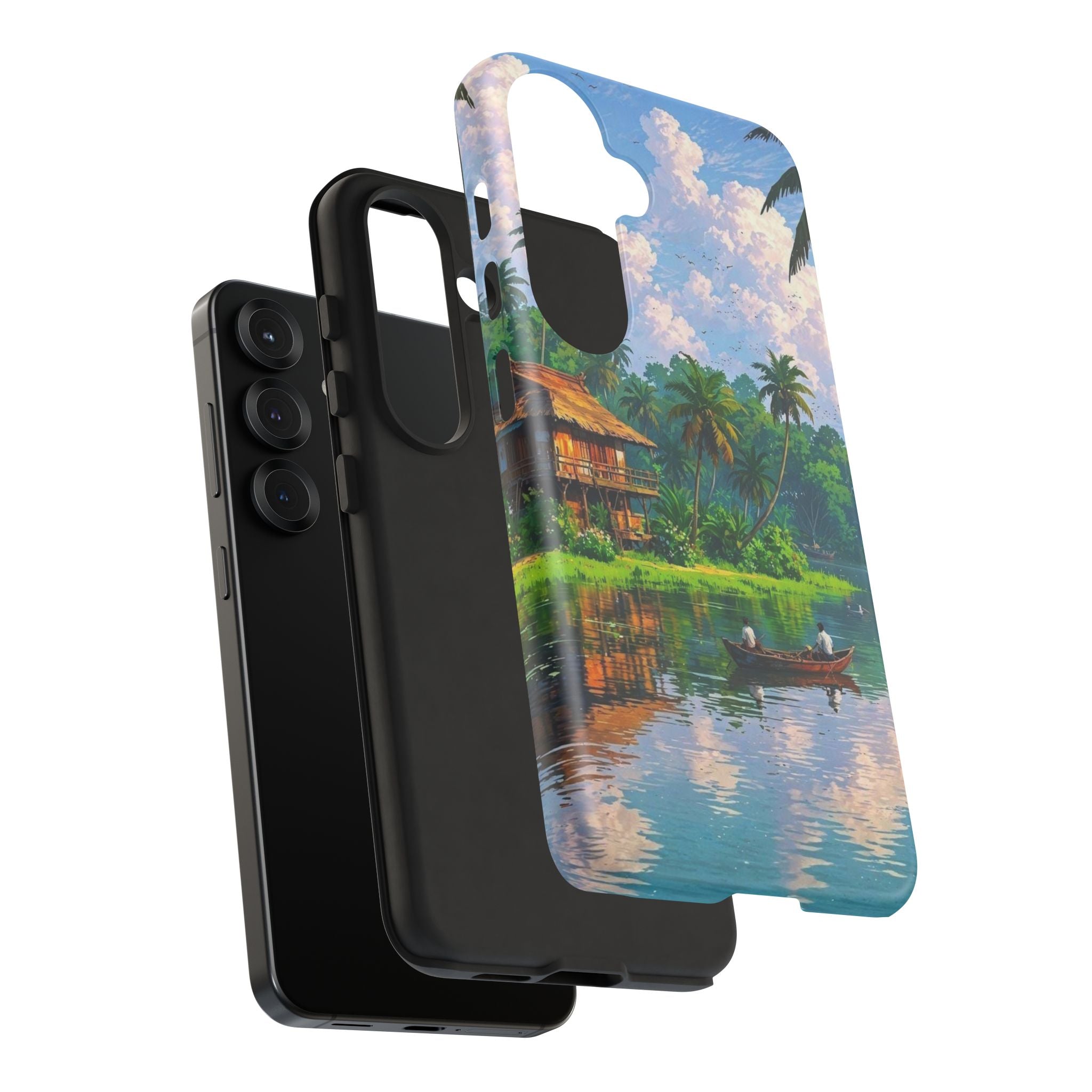 Tropical Landscape Phone Case, Nature Inspired Cover, Beach Vibe Gift, Artwork Protection Case, Summer Essentials Iphone and Samsung Cases