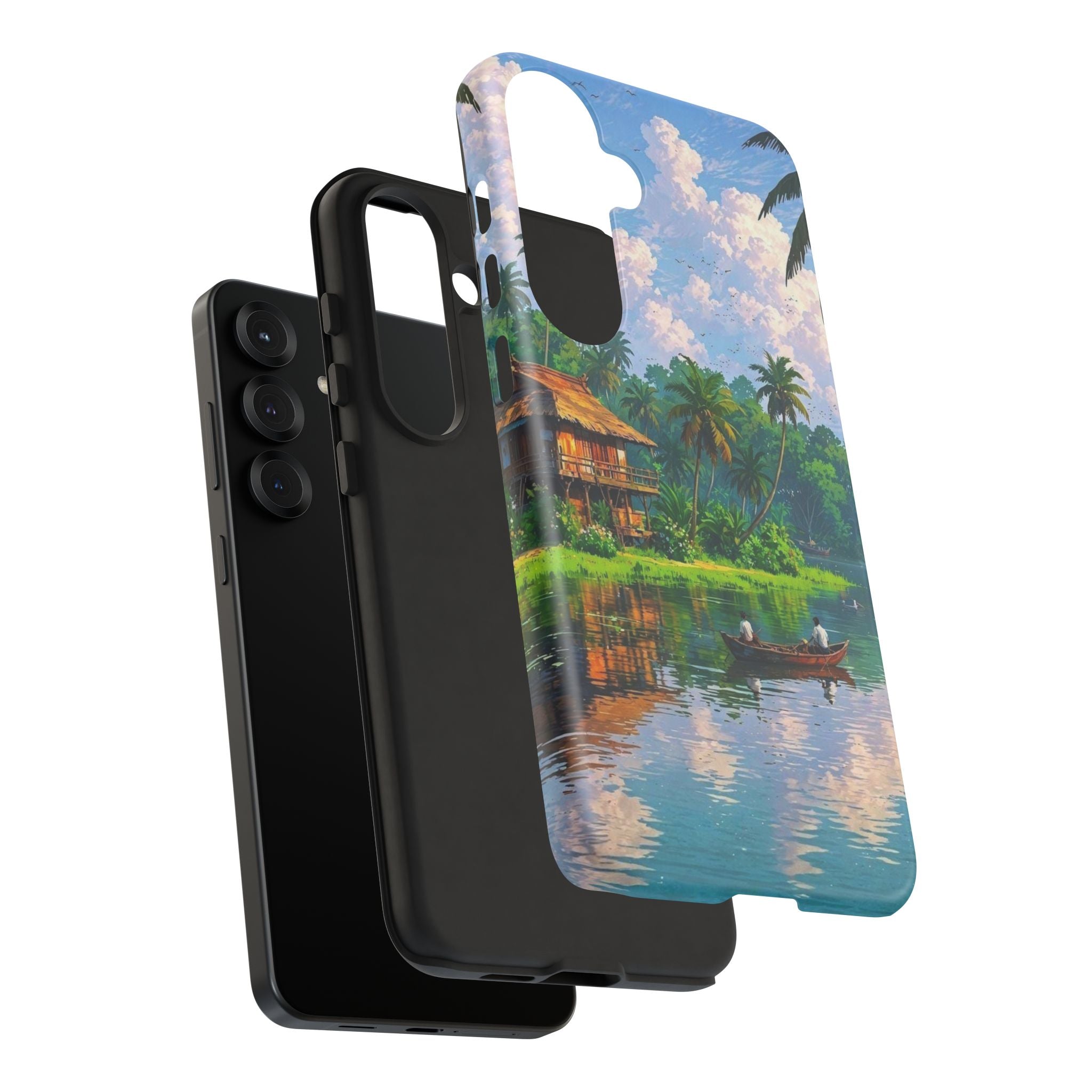 Tropical Landscape Phone Case, Nature Inspired Cover, Beach Vibe Gift, Artwork Protection Case, Summer Essentials Iphone and Samsung Cases