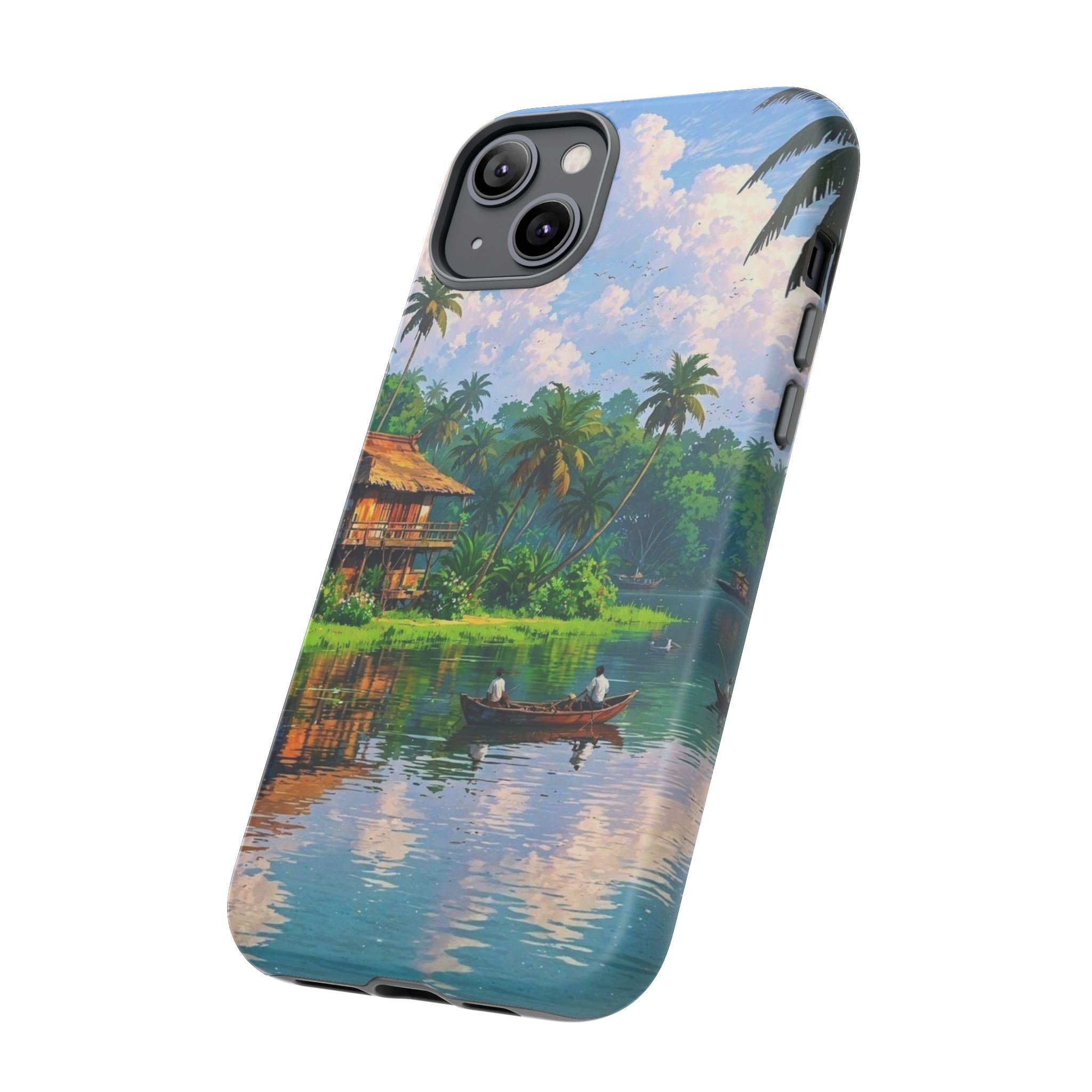 Tropical Landscape Phone Case, Nature Inspired Cover, Beach Vibe Gift, Artwork Protection Case, Summer Essentials Iphone and Samsung Cases