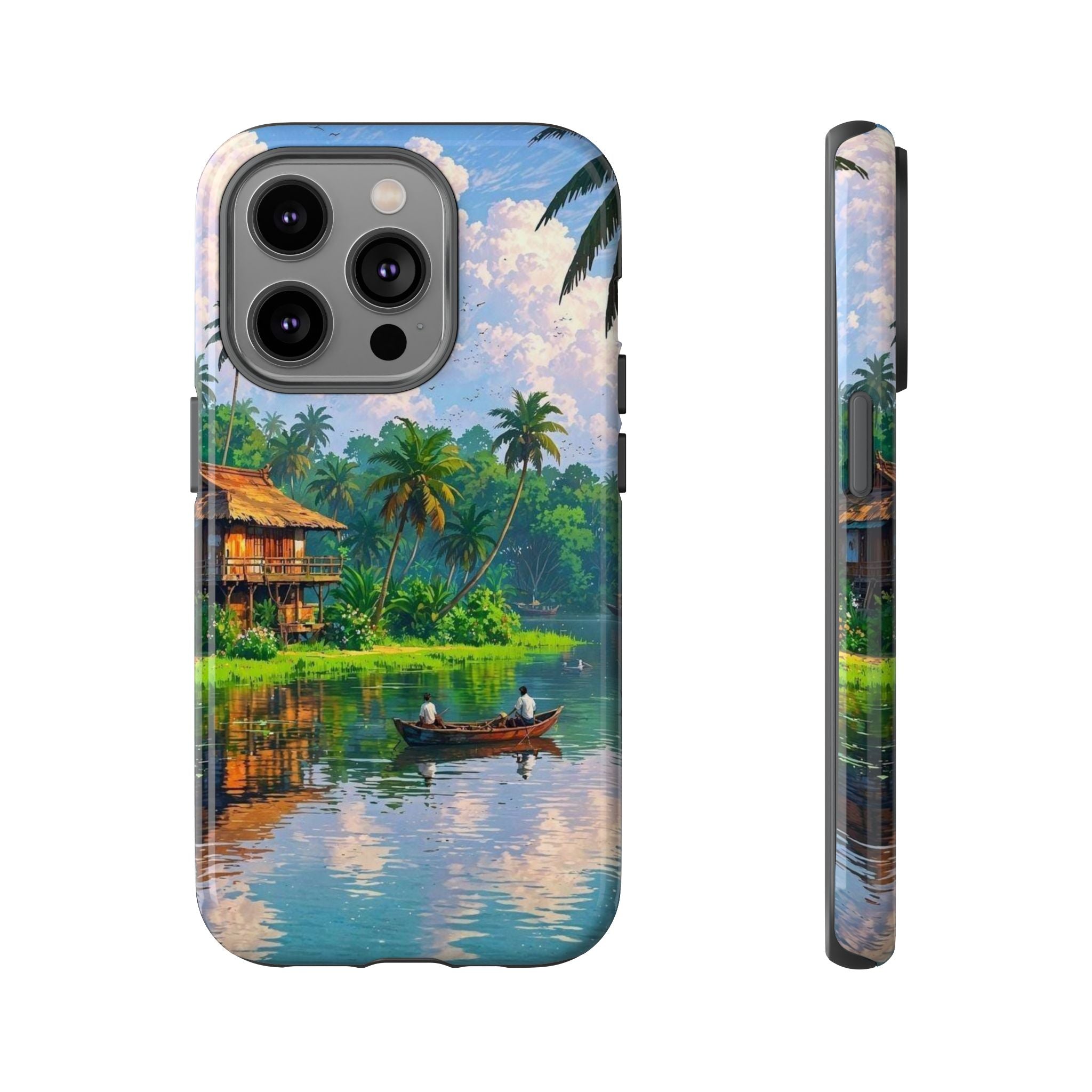 Tropical Landscape Phone Case, Nature Inspired Cover, Beach Vibe Gift, Artwork Protection Case, Summer Essentials Iphone and Samsung Cases