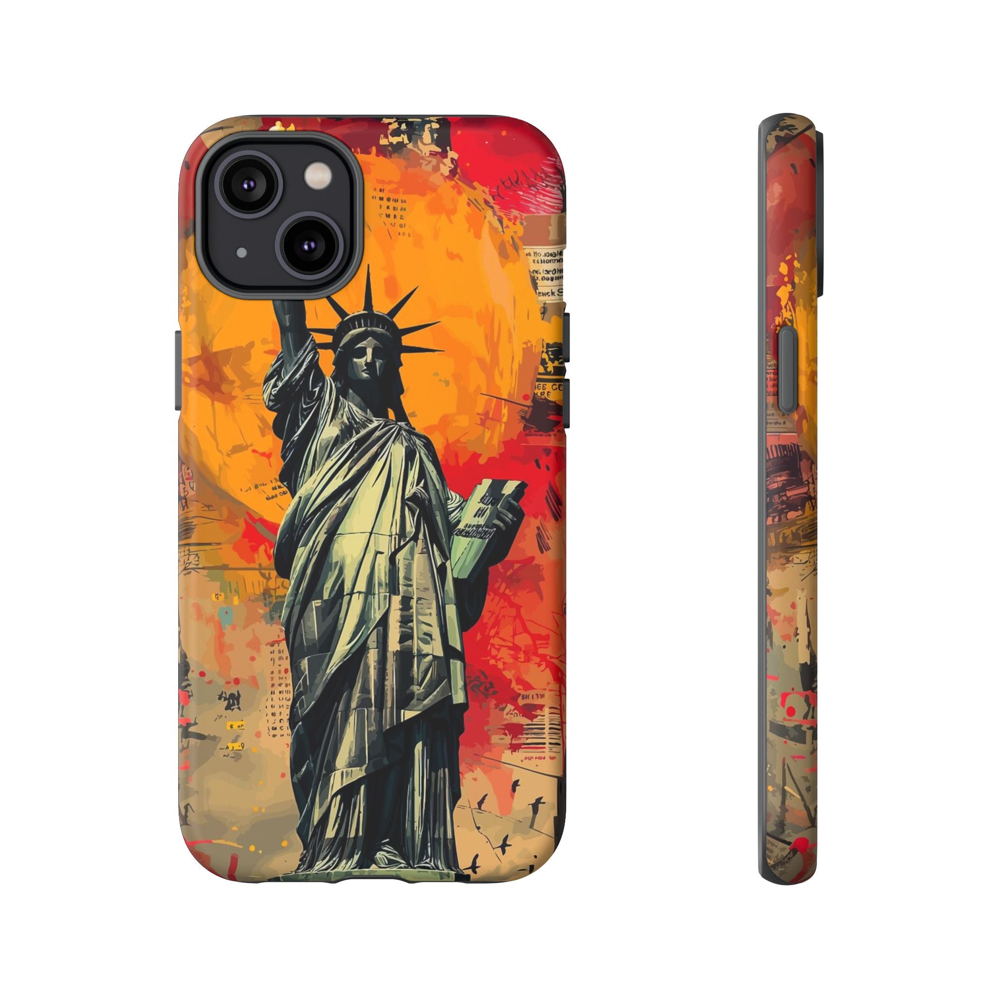 Graffiti Statue of Liberty Phone Case, Tough Cases for iPhone, Unique Phone Cover, Colorful Art Design, Gift for Her, Urban Style