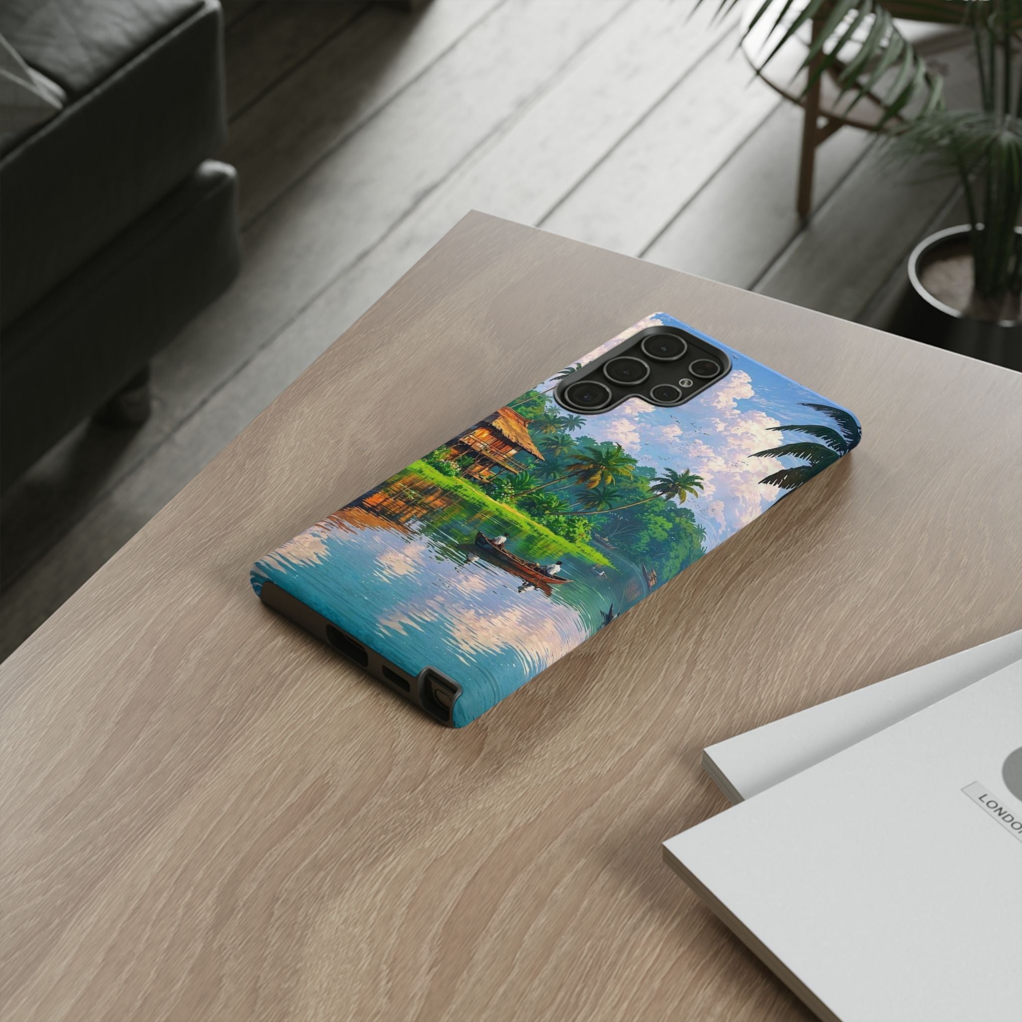 Tropical Landscape Phone Case, Nature Inspired Cover, Beach Vibe Gift, Artwork Protection Case, Summer Essentials Iphone and Samsung Cases