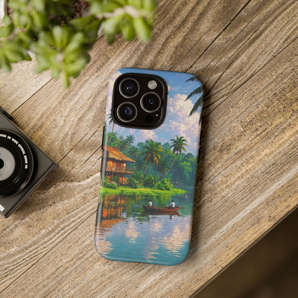 Tropical Landscape Phone Case, Nature Inspired Cover, Beach Vibe Gift, Artwork Protection Case, Summer Essentials Iphone and Samsung Cases
