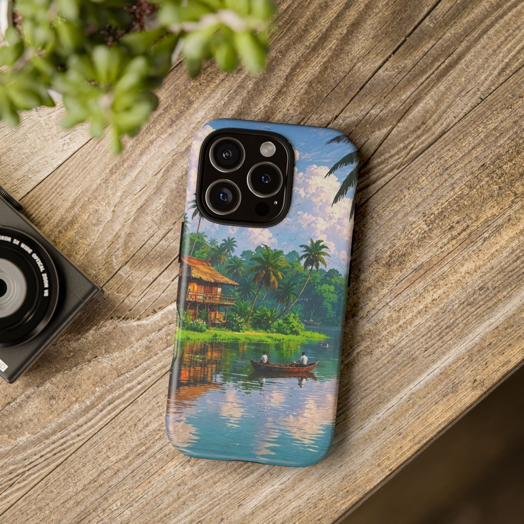 Tropical Landscape Phone Case, Nature Inspired Cover, Beach Vibe Gift, Artwork Protection Case, Summer Essentials Iphone and Samsung Cases
