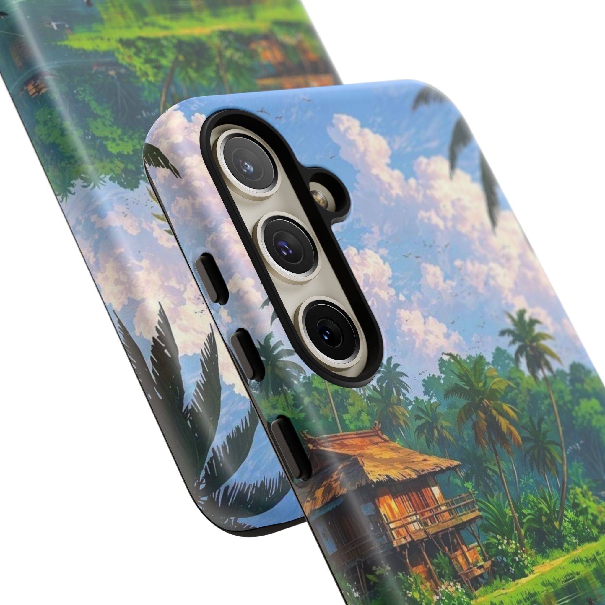 Tropical Landscape Phone Case, Nature Inspired Cover, Beach Vibe Gift, Artwork Protection Case, Summer Essentials Iphone and Samsung Cases