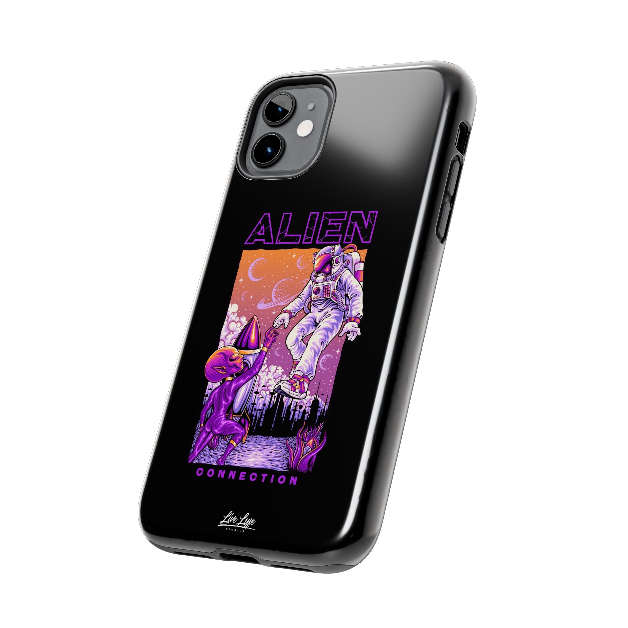 Alien Connection Phone Case – Sleek Black Cover