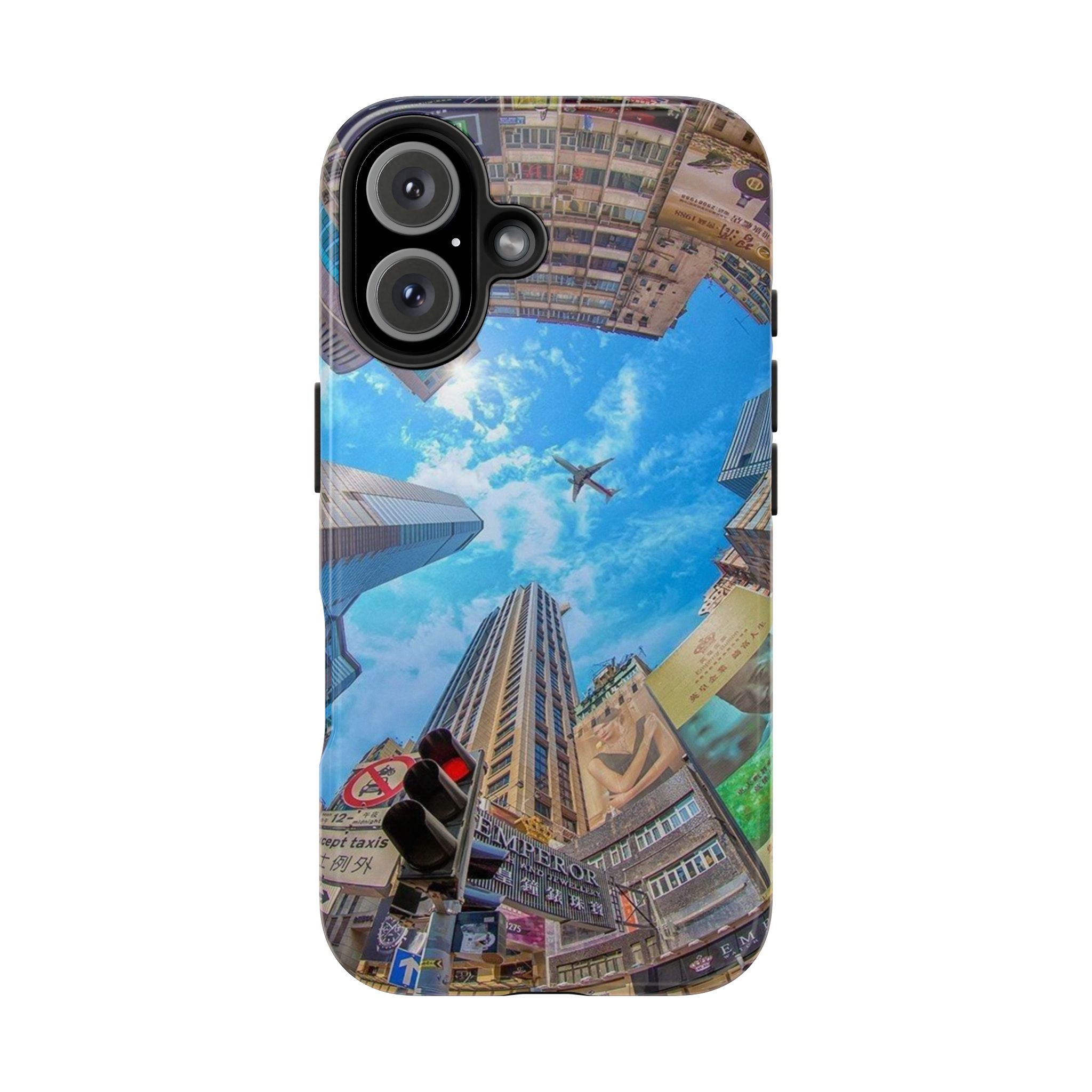 Urban Skyline Tough iPhone Case, Durable Phone Cover, Cityscape Accessory, Gift for Travelers, Urban Style Protection