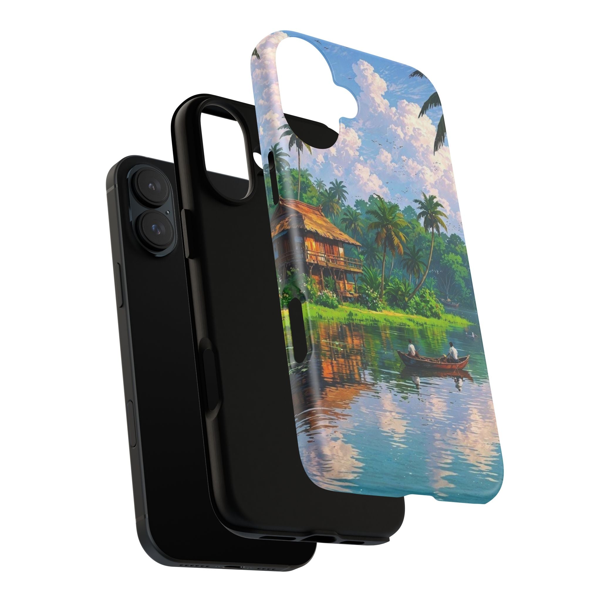 Tropical Landscape Phone Case, Nature Inspired Cover, Beach Vibe Gift, Artwork Protection Case, Summer Essentials Iphone and Samsung Cases