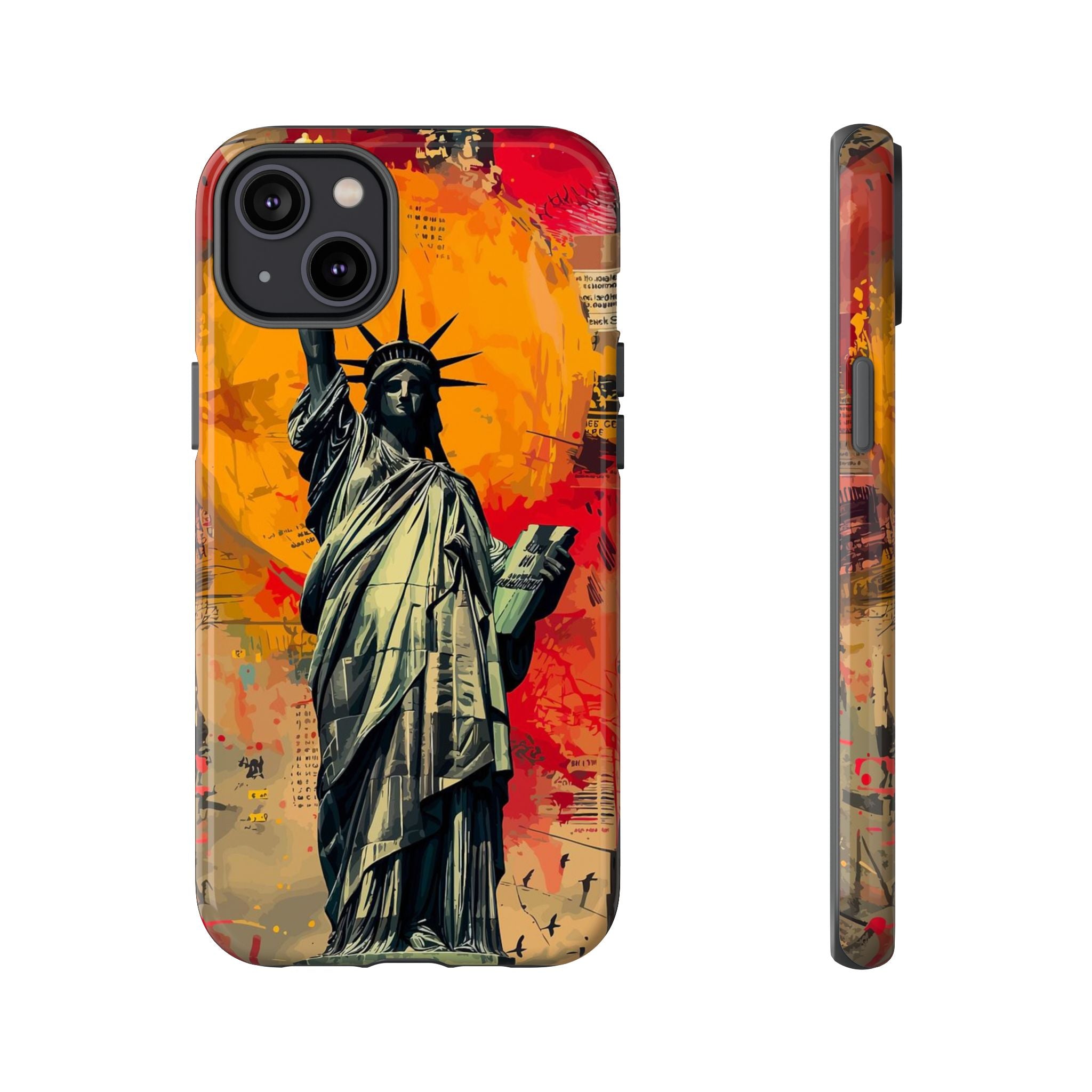Graffiti Statue of Liberty Phone Case, Tough Cases for iPhone, Unique Phone Cover, Colorful Art Design, Gift for Her, Urban Style