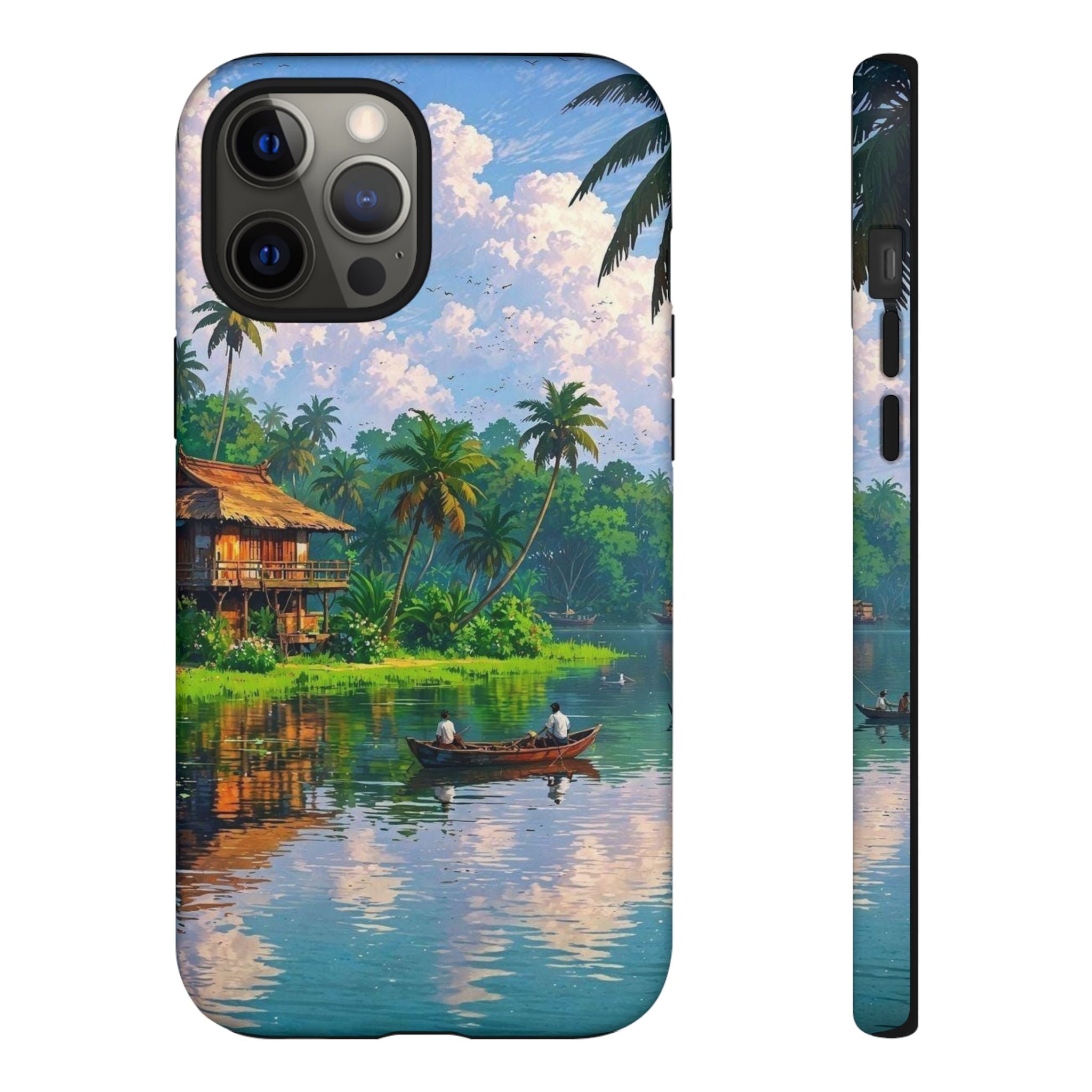 Tropical Landscape Phone Case, Nature Inspired Cover, Beach Vibe Gift, Artwork Protection Case, Summer Essentials Iphone and Samsung Cases