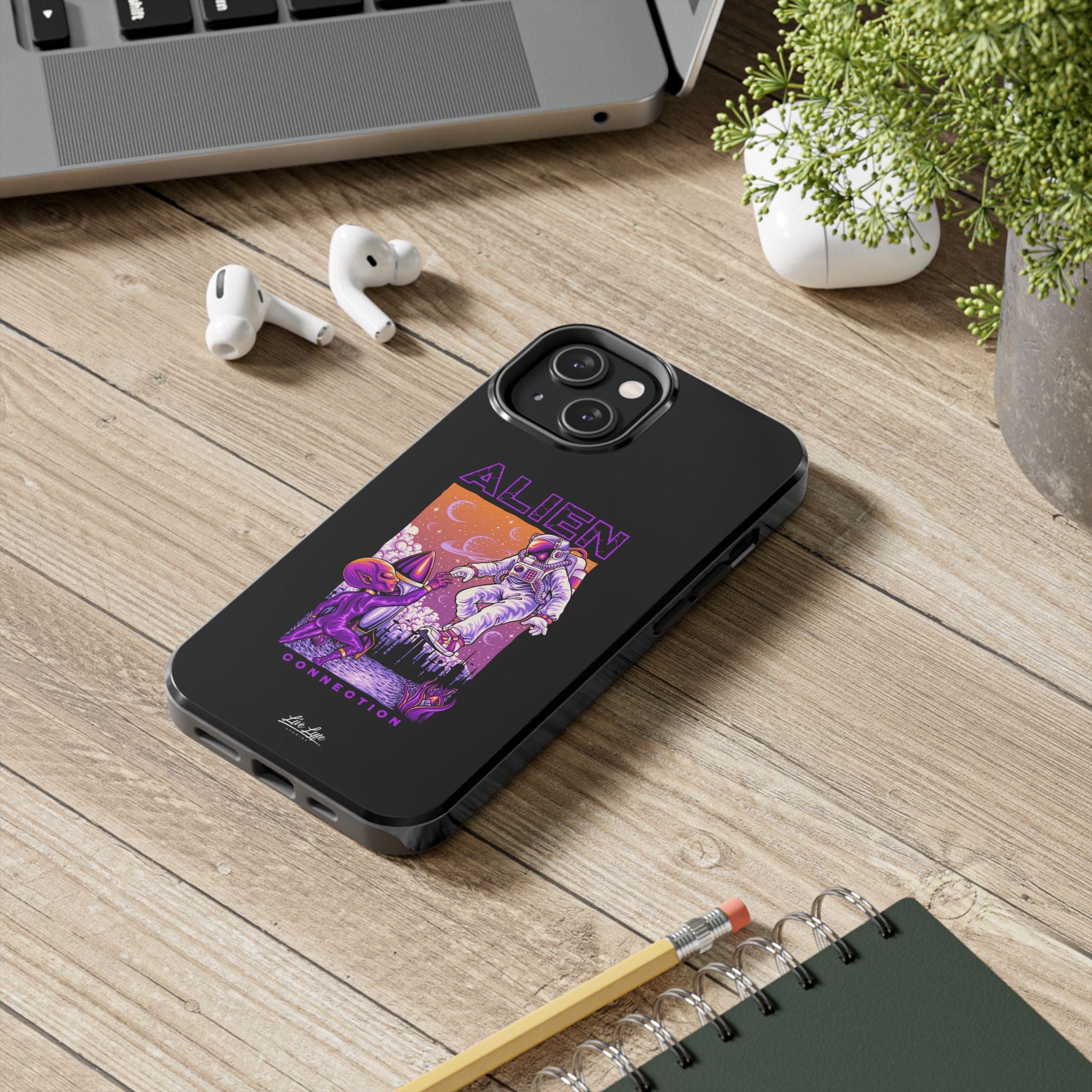Alien Connection Phone Case – Sleek Black Cover