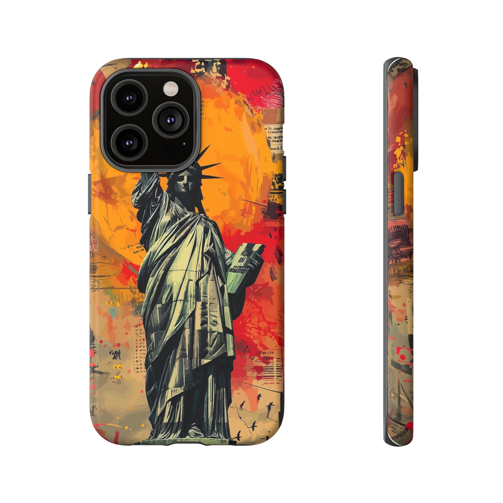 Graffiti Statue of Liberty Phone Case, Tough Cases for iPhone, Unique Phone Cover, Colorful Art Design, Gift for Her, Urban Style