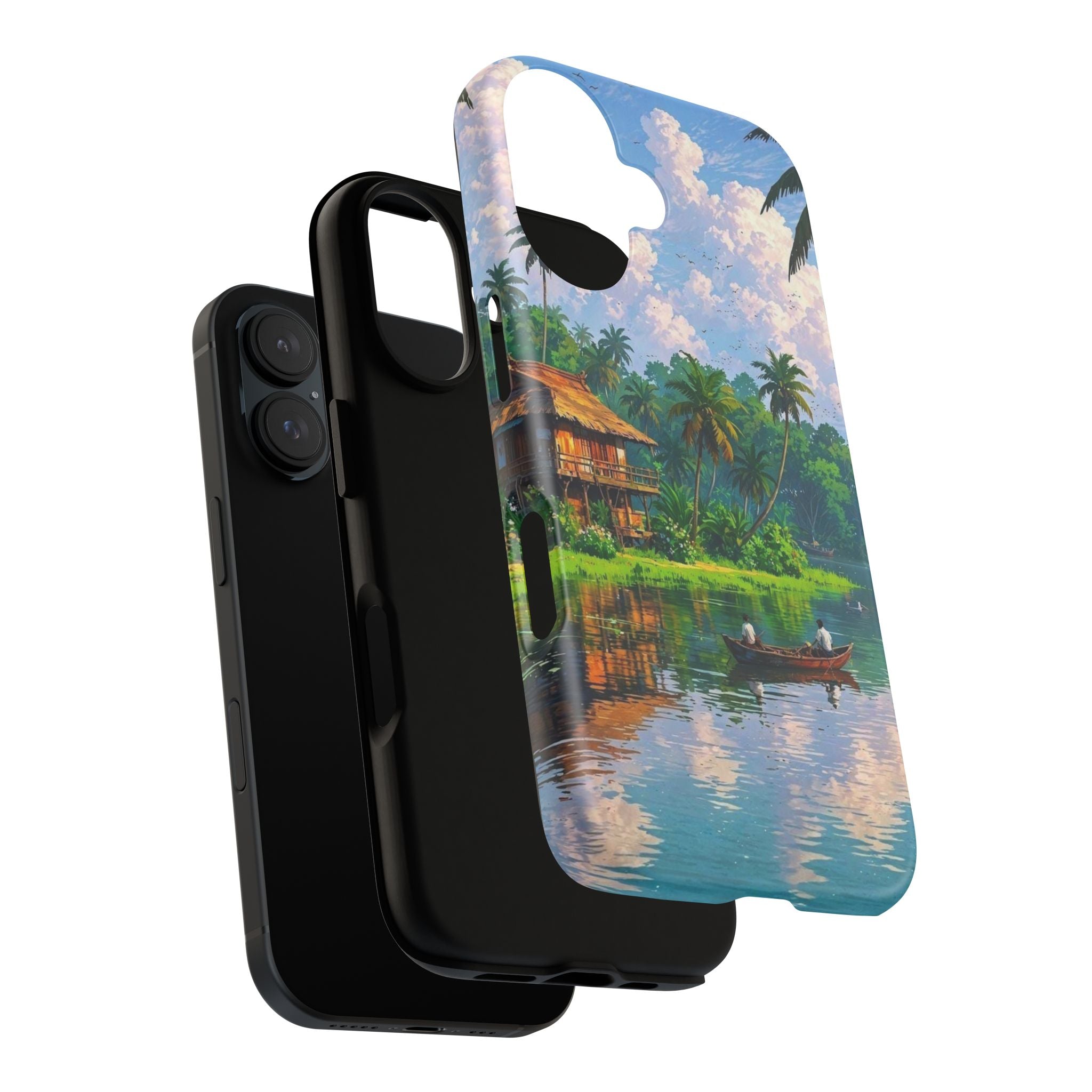 Tropical Landscape Phone Case, Nature Inspired Cover, Beach Vibe Gift, Artwork Protection Case, Summer Essentials Iphone and Samsung Cases