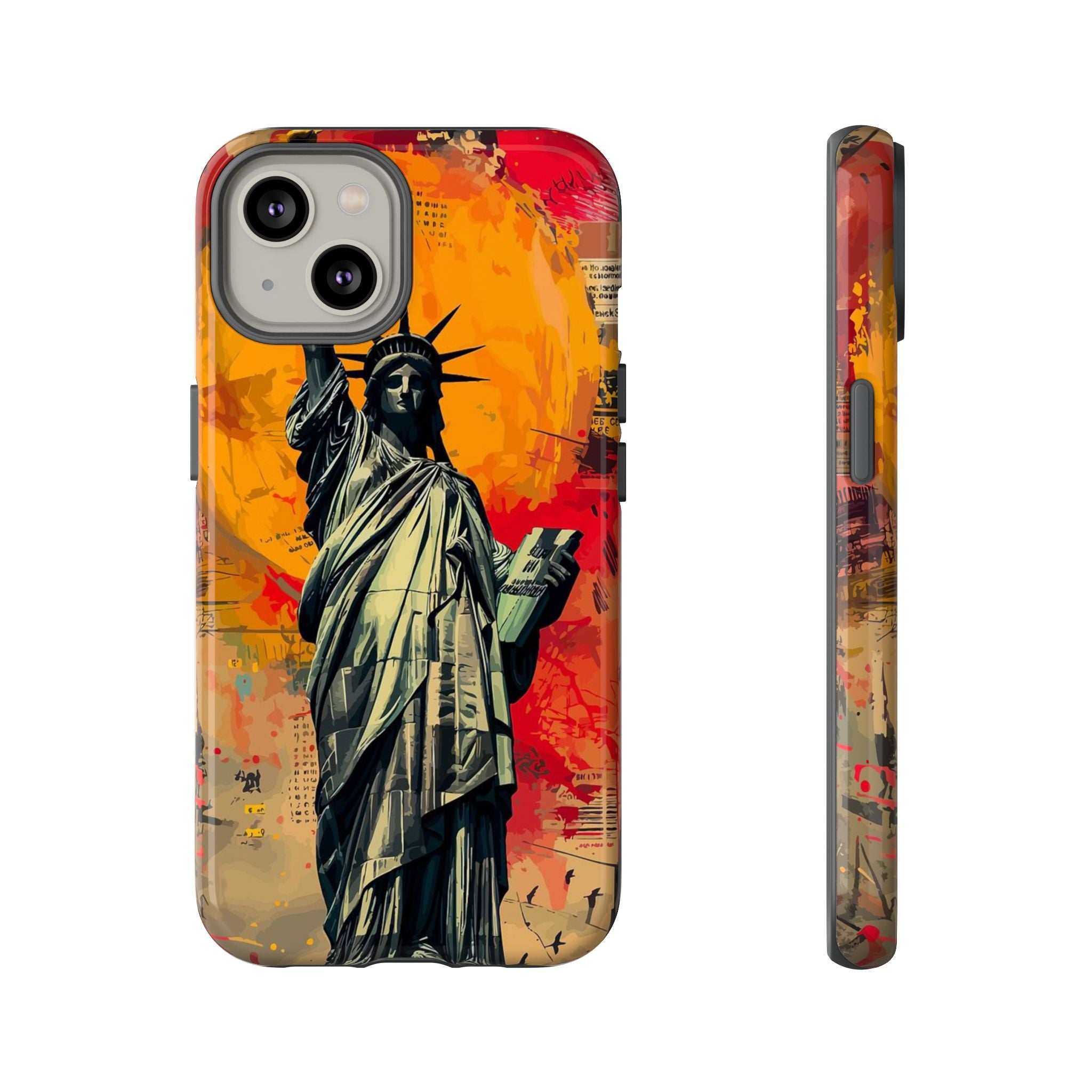 Graffiti Statue of Liberty Phone Case, Tough Cases for iPhone, Unique Phone Cover, Colorful Art Design, Gift for Her, Urban Style