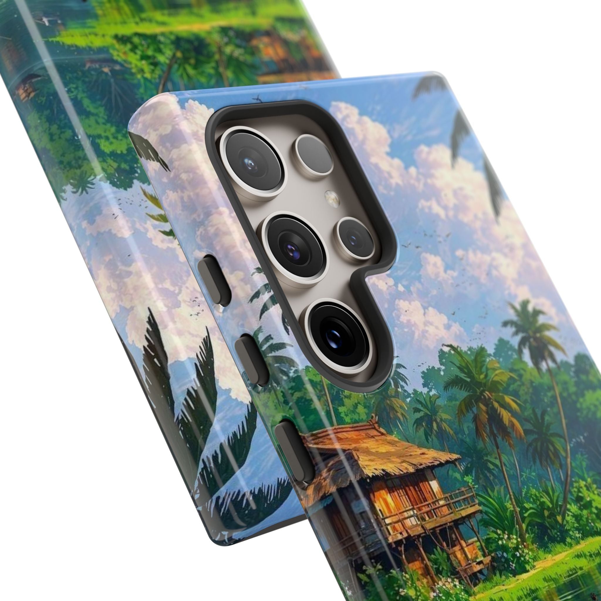 Tropical Landscape Phone Case, Nature Inspired Cover, Beach Vibe Gift, Artwork Protection Case, Summer Essentials Iphone and Samsung Cases