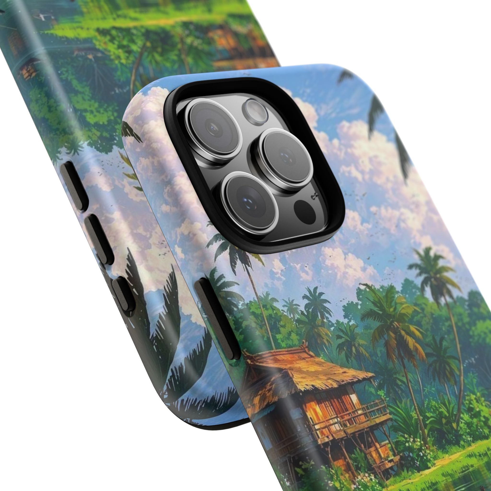 Tropical Landscape Phone Case, Nature Inspired Cover, Beach Vibe Gift, Artwork Protection Case, Summer Essentials Iphone and Samsung Cases