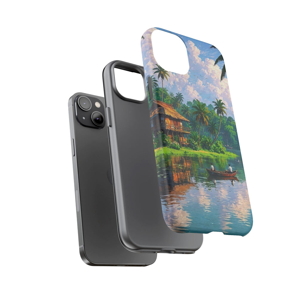 Tropical Landscape Phone Case, Nature Inspired Cover, Beach Vibe Gift, Artwork Protection Case, Summer Essentials Iphone and Samsung Cases