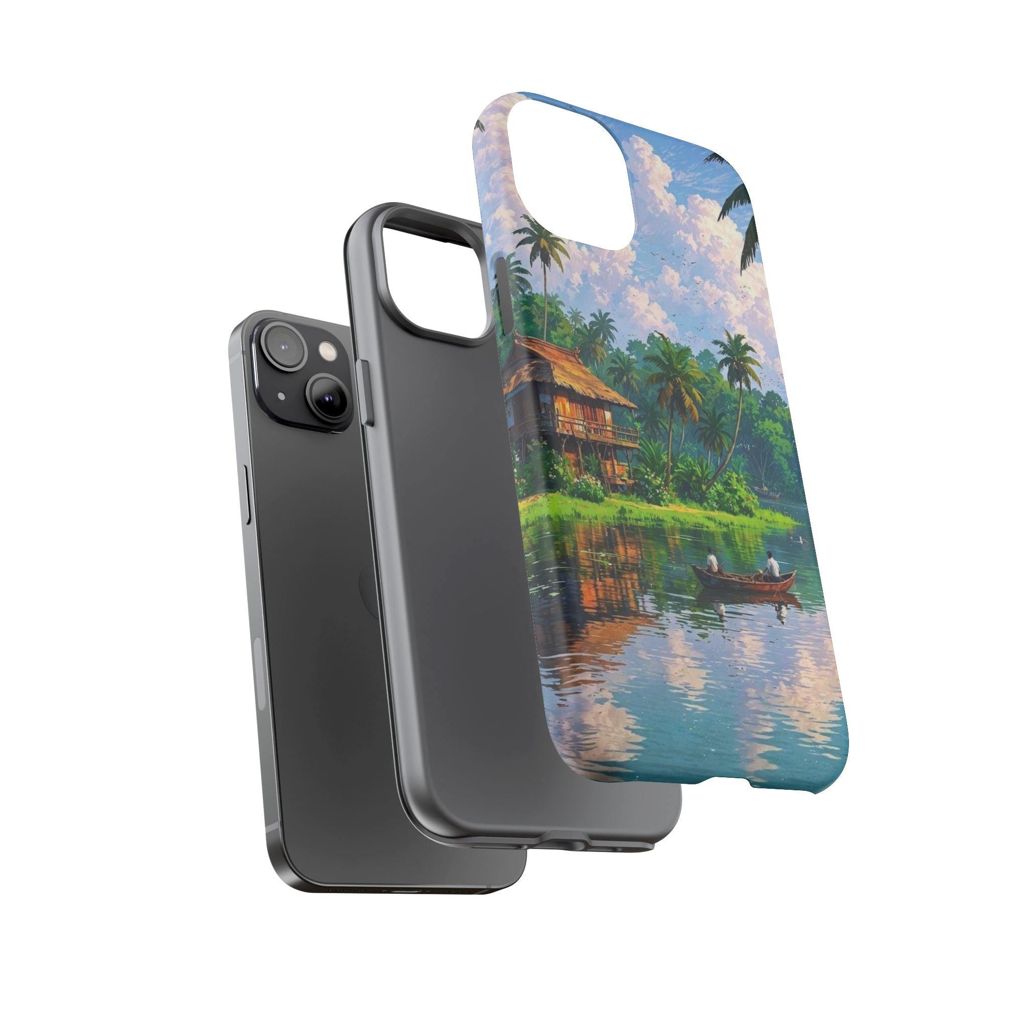 Tropical Landscape Phone Case, Nature Inspired Cover, Beach Vibe Gift, Artwork Protection Case, Summer Essentials Iphone and Samsung Cases