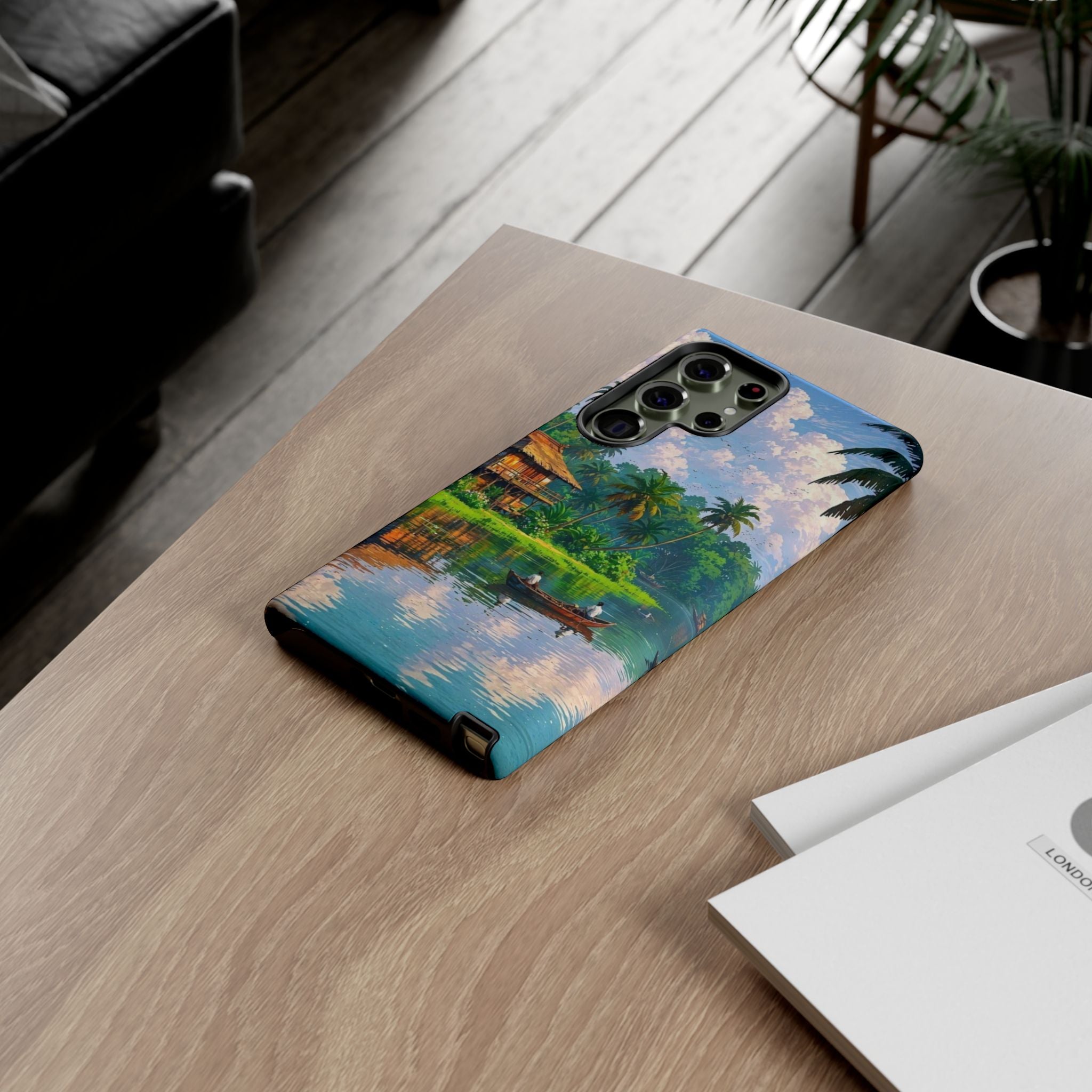 Tropical Landscape Phone Case, Nature Inspired Cover, Beach Vibe Gift, Artwork Protection Case, Summer Essentials Iphone and Samsung Cases