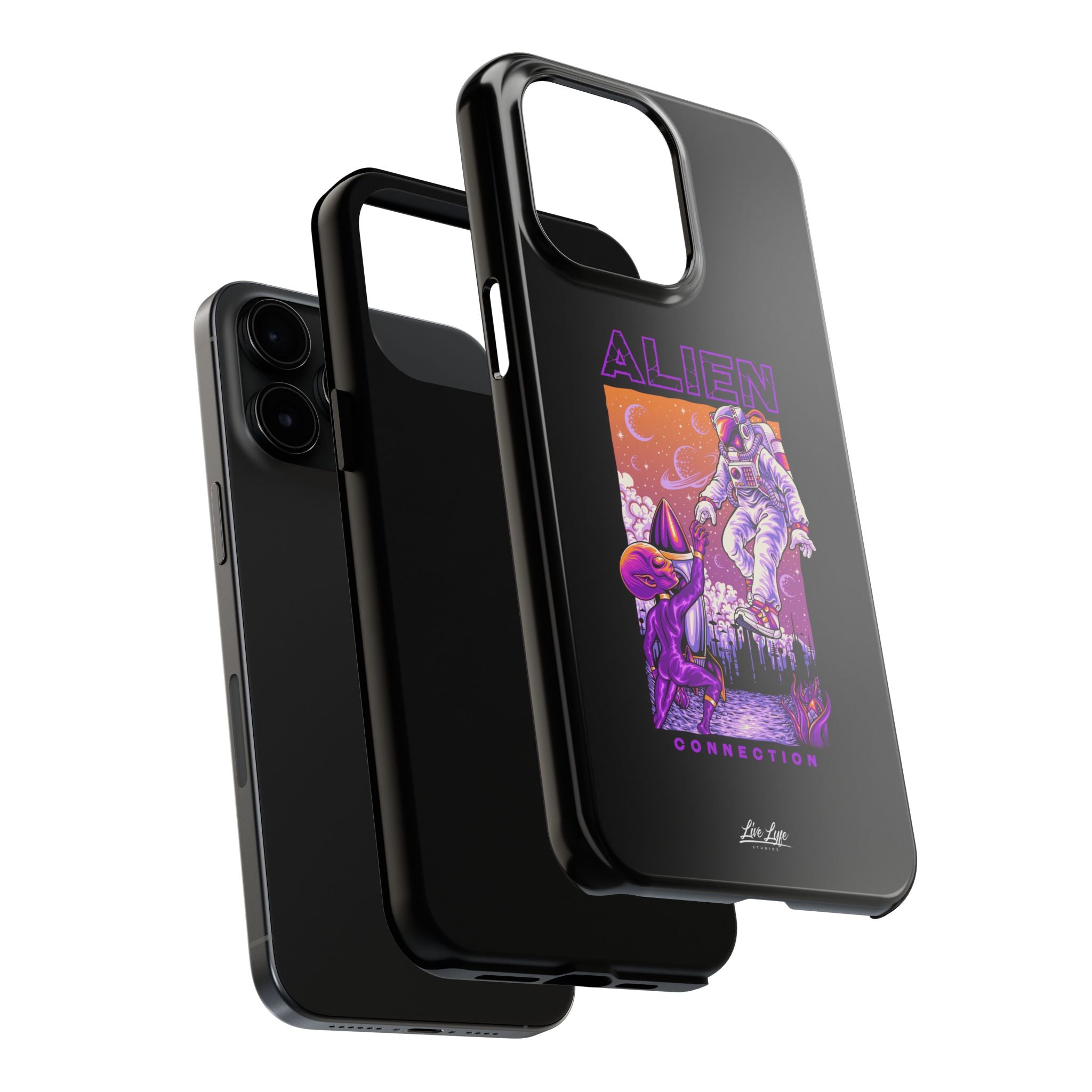 Alien Connection Phone Case – Sleek Black Cover
