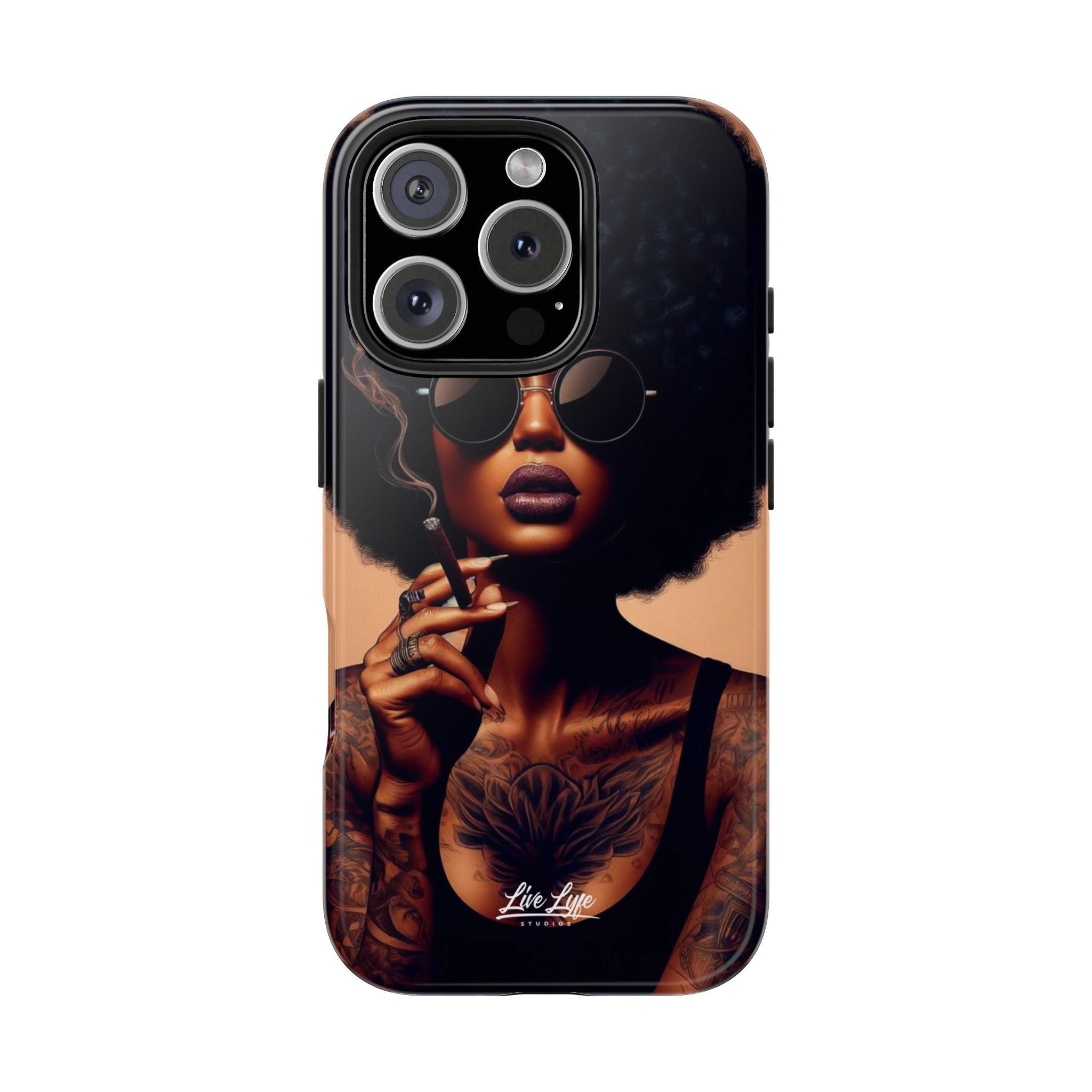 Smoke & Soul Afro Queen Vibe Phone Case, Protective Phone Case
