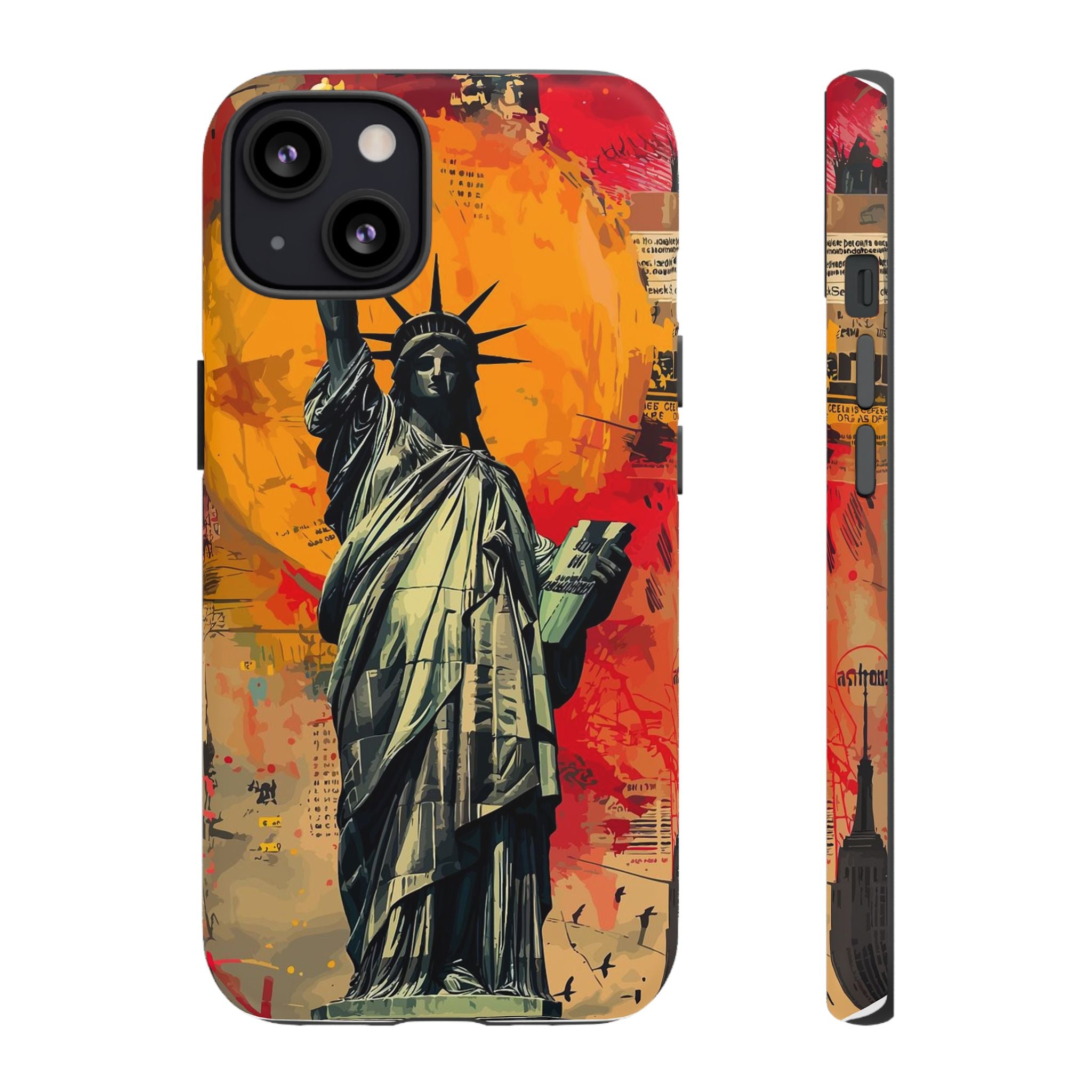 Graffiti Statue of Liberty Phone Case, Tough Cases for iPhone, Unique Phone Cover, Colorful Art Design, Gift for Her, Urban Style