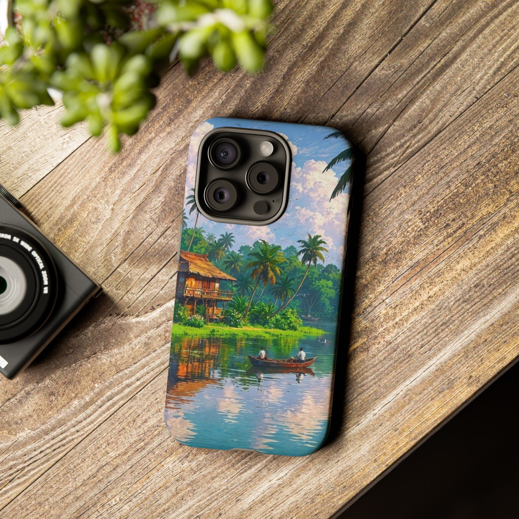 Tropical Landscape Phone Case, Nature Inspired Cover, Beach Vibe Gift, Artwork Protection Case, Summer Essentials Iphone and Samsung Cases