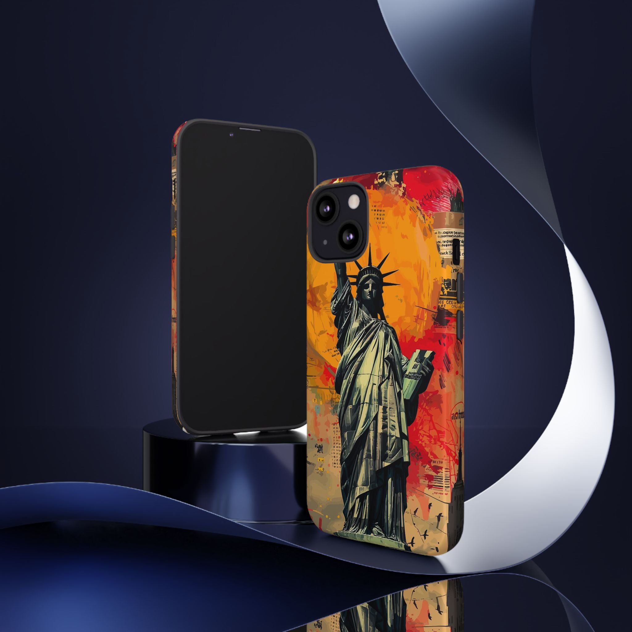 Graffiti Statue of Liberty Phone Case, Tough Cases for iPhone, Unique Phone Cover, Colorful Art Design, Gift for Her, Urban Style