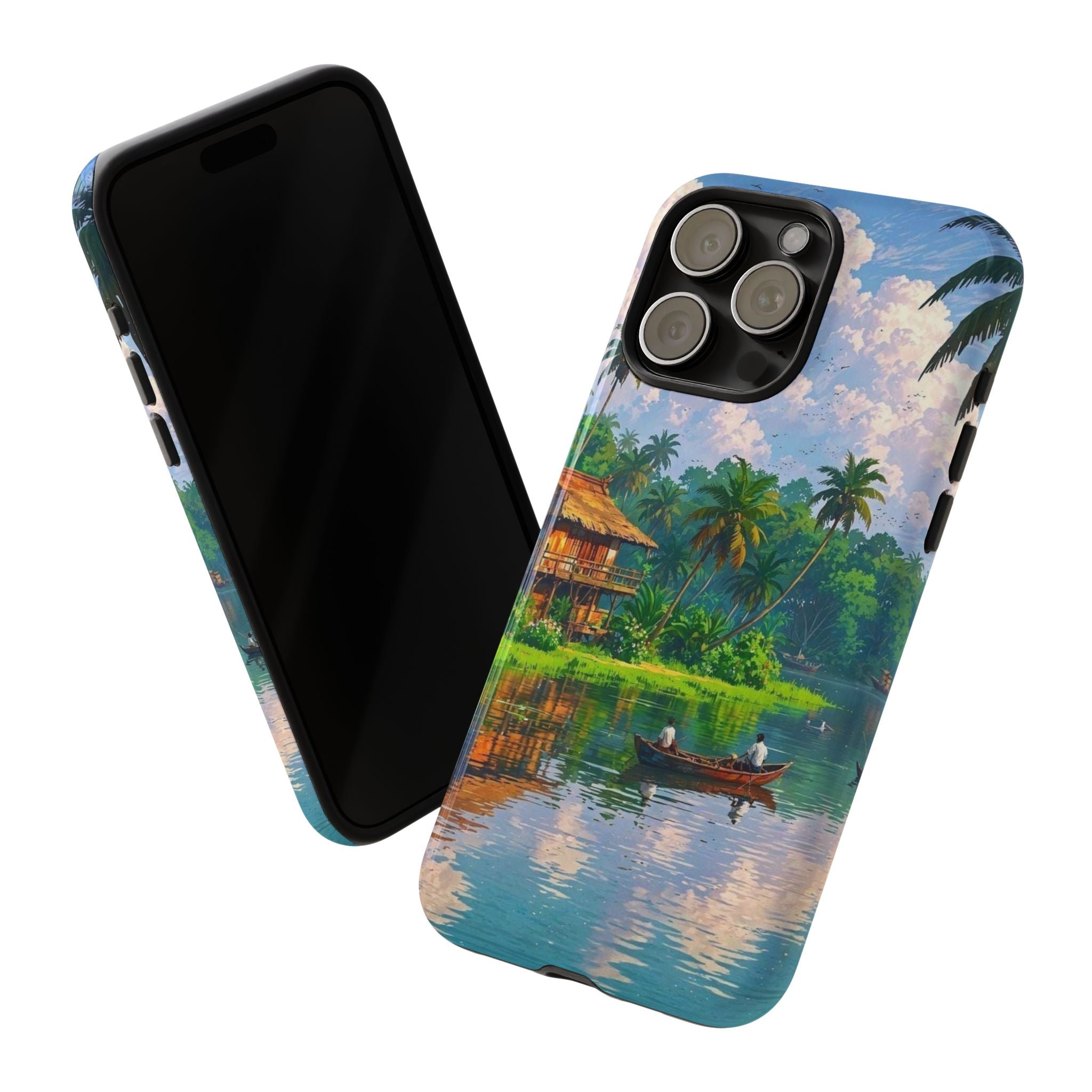 Tropical Landscape Phone Case, Nature Inspired Cover, Beach Vibe Gift, Artwork Protection Case, Summer Essentials Iphone and Samsung Cases