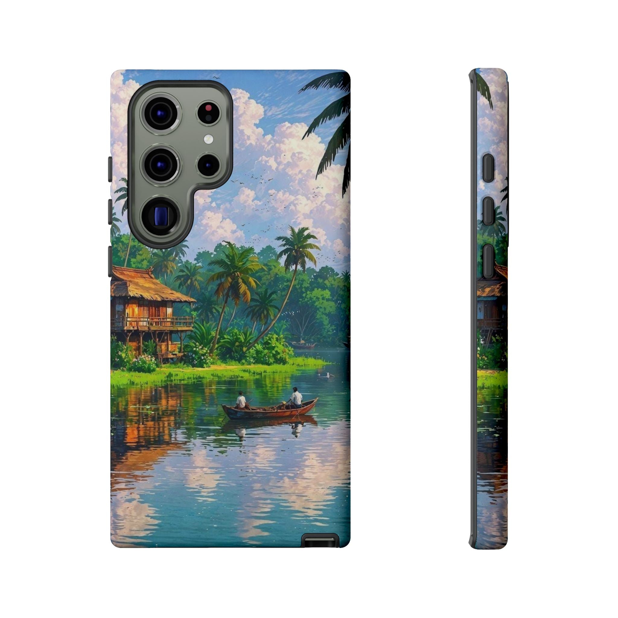 Tropical Landscape Phone Case, Nature Inspired Cover, Beach Vibe Gift, Artwork Protection Case, Summer Essentials Iphone and Samsung Cases