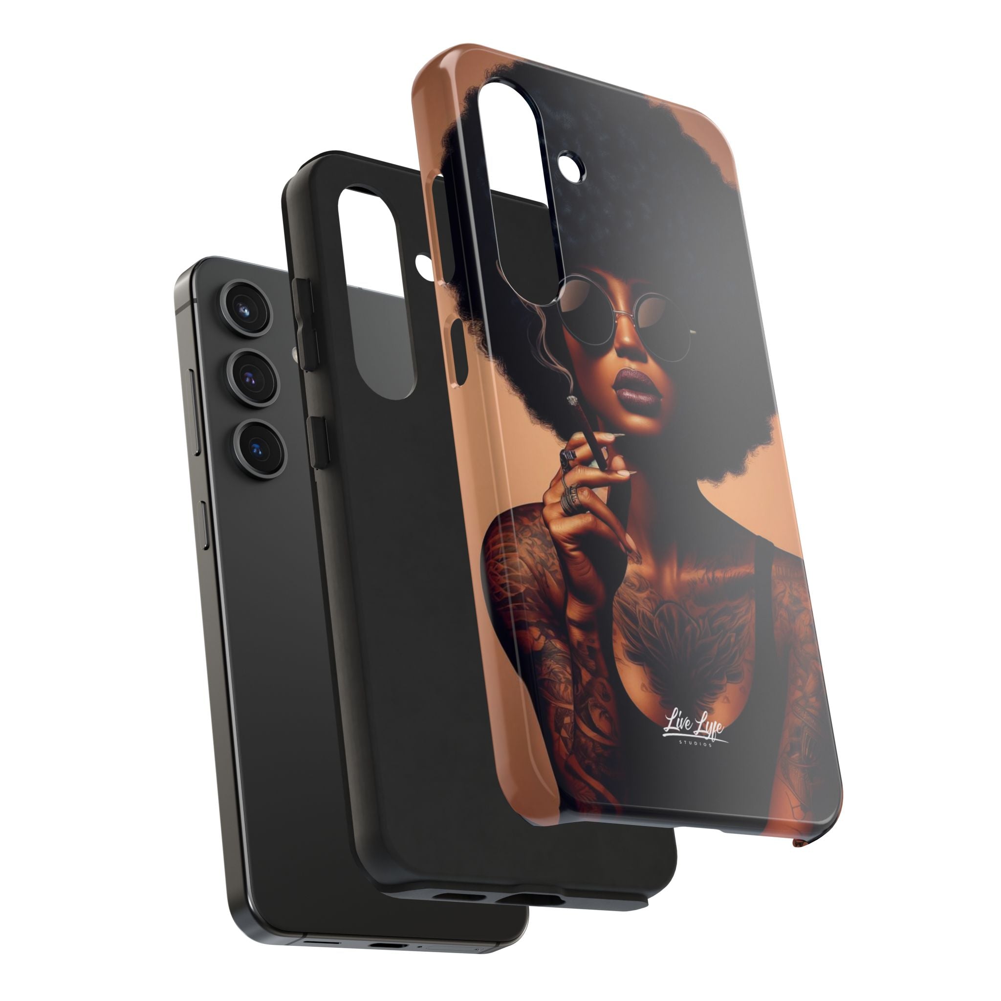 Smoke & Soul Afro Queen Vibe Phone Case, Protective Phone Case