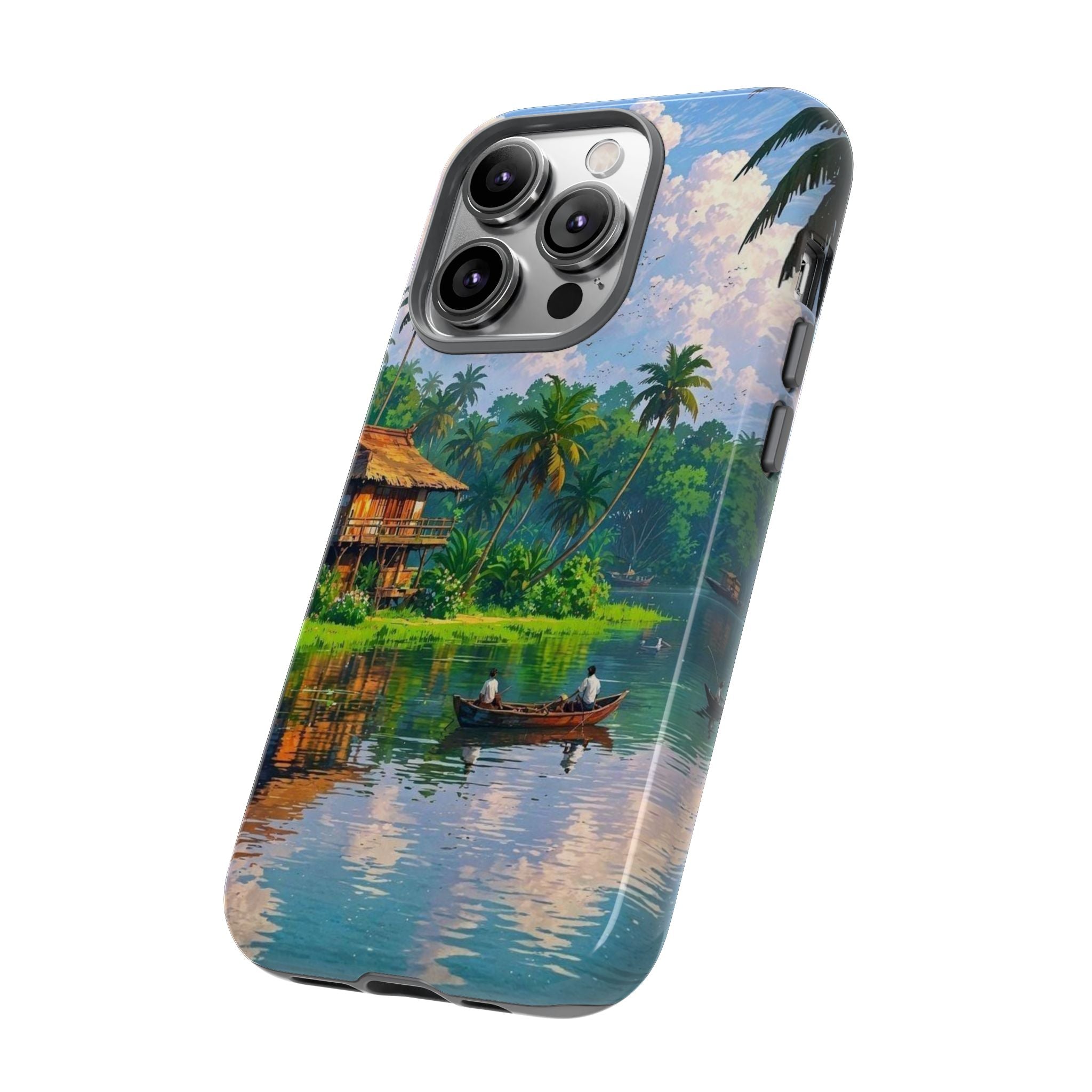 Tropical Landscape Phone Case, Nature Inspired Cover, Beach Vibe Gift, Artwork Protection Case, Summer Essentials Iphone and Samsung Cases