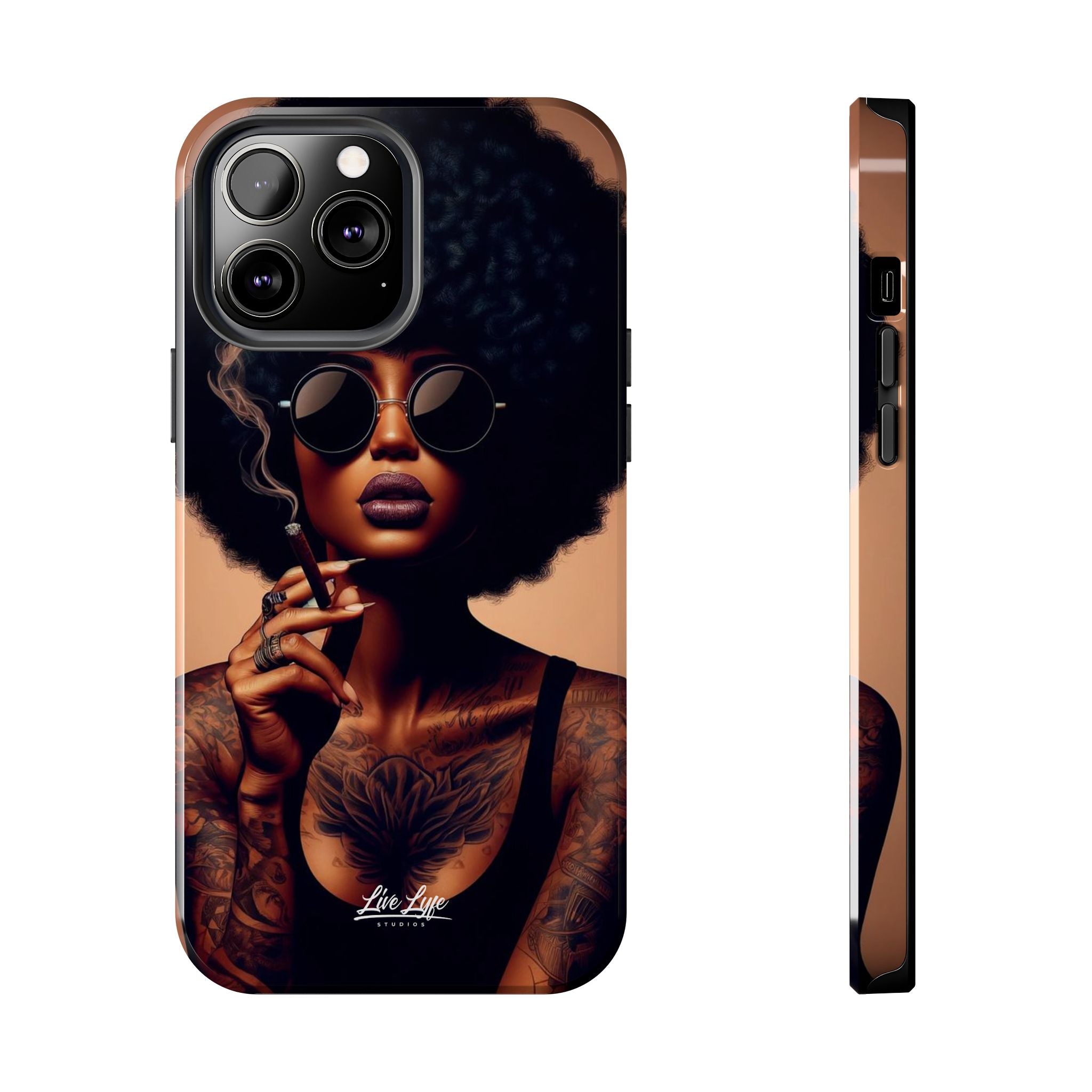 Smoke & Soul Afro Queen Vibe Phone Case, Protective Phone Case