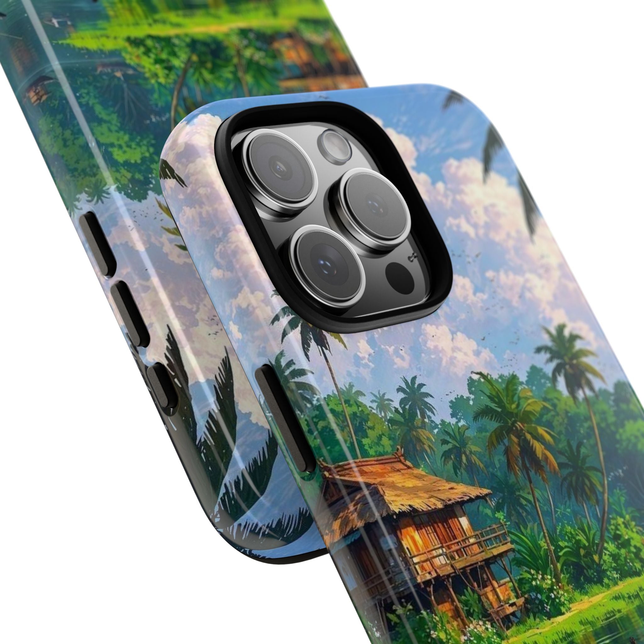 Tropical Landscape Phone Case, Nature Inspired Cover, Beach Vibe Gift, Artwork Protection Case, Summer Essentials Iphone and Samsung Cases