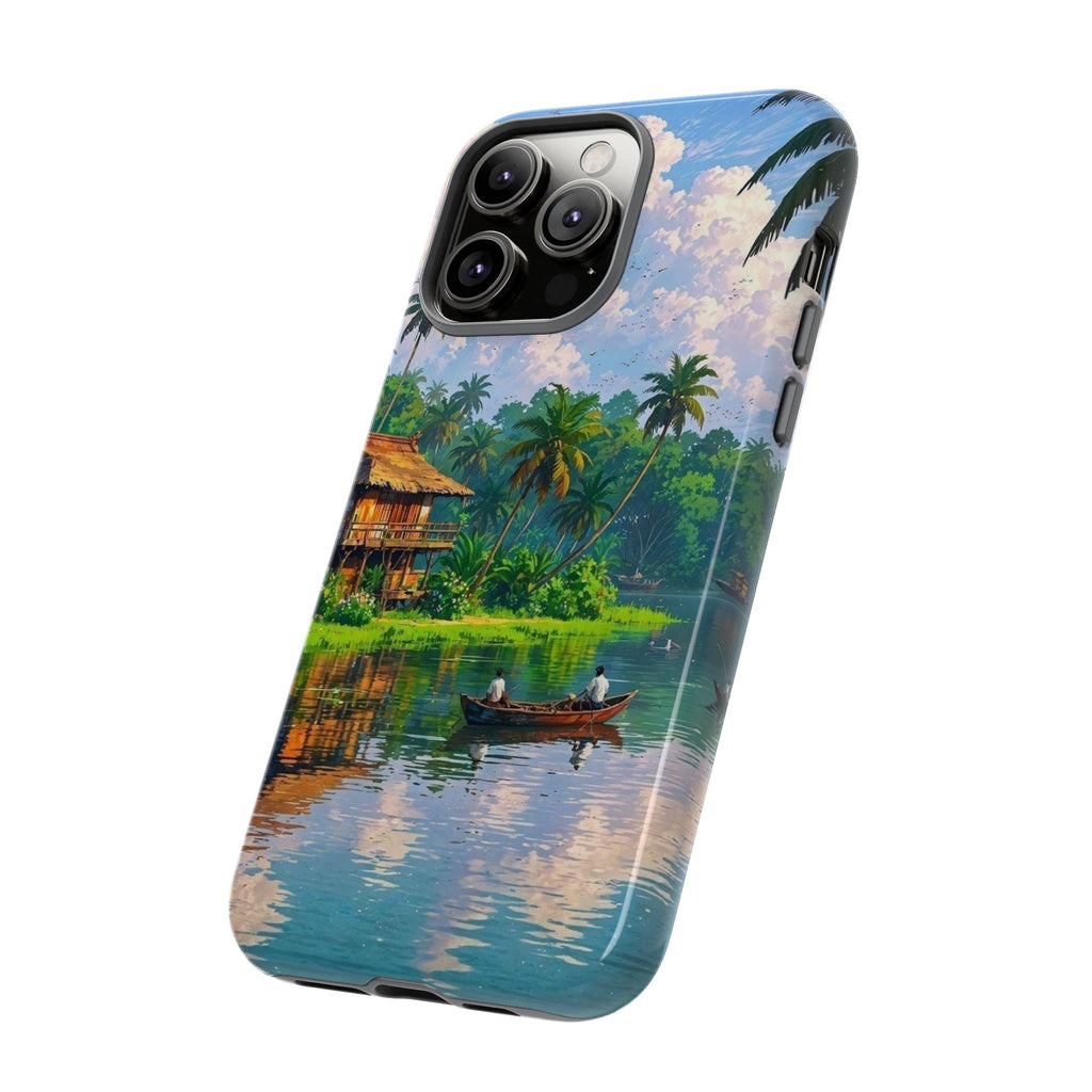 Tropical Landscape Phone Case, Nature Inspired Cover, Beach Vibe Gift, Artwork Protection Case, Summer Essentials Iphone and Samsung Cases