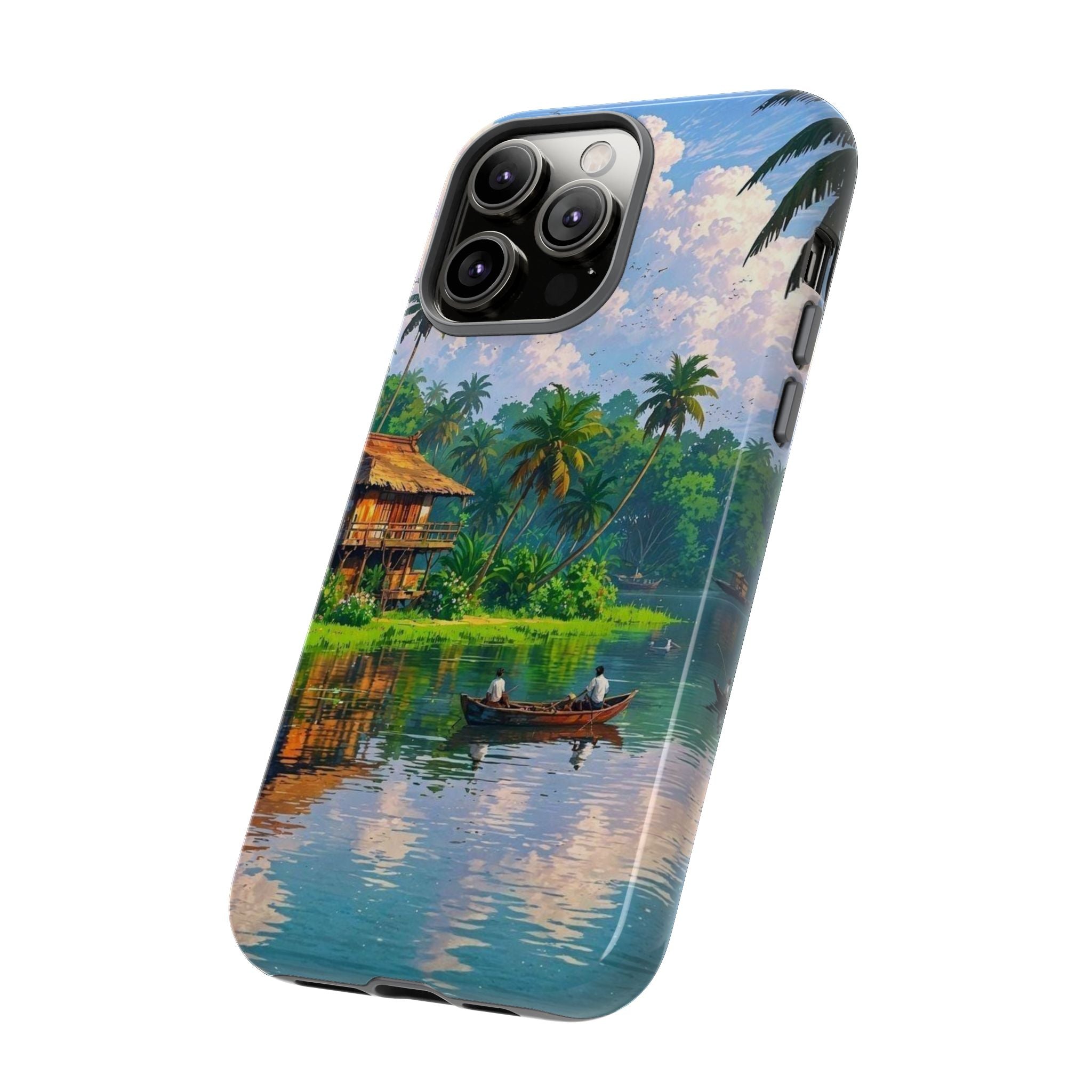 Tropical Landscape Phone Case, Nature Inspired Cover, Beach Vibe Gift, Artwork Protection Case, Summer Essentials Iphone and Samsung Cases