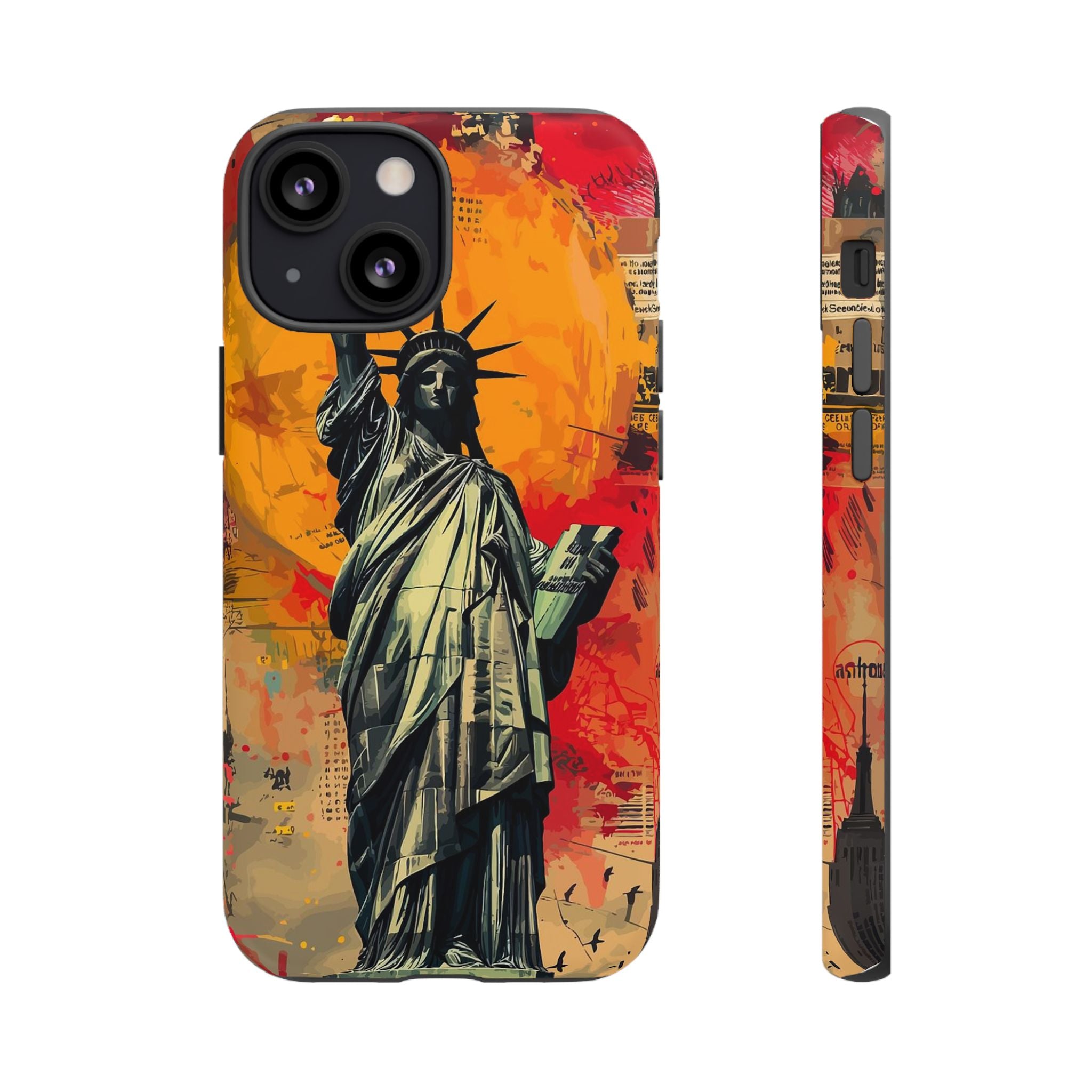 Graffiti Statue of Liberty Phone Case, Tough Cases for iPhone, Unique Phone Cover, Colorful Art Design, Gift for Her, Urban Style