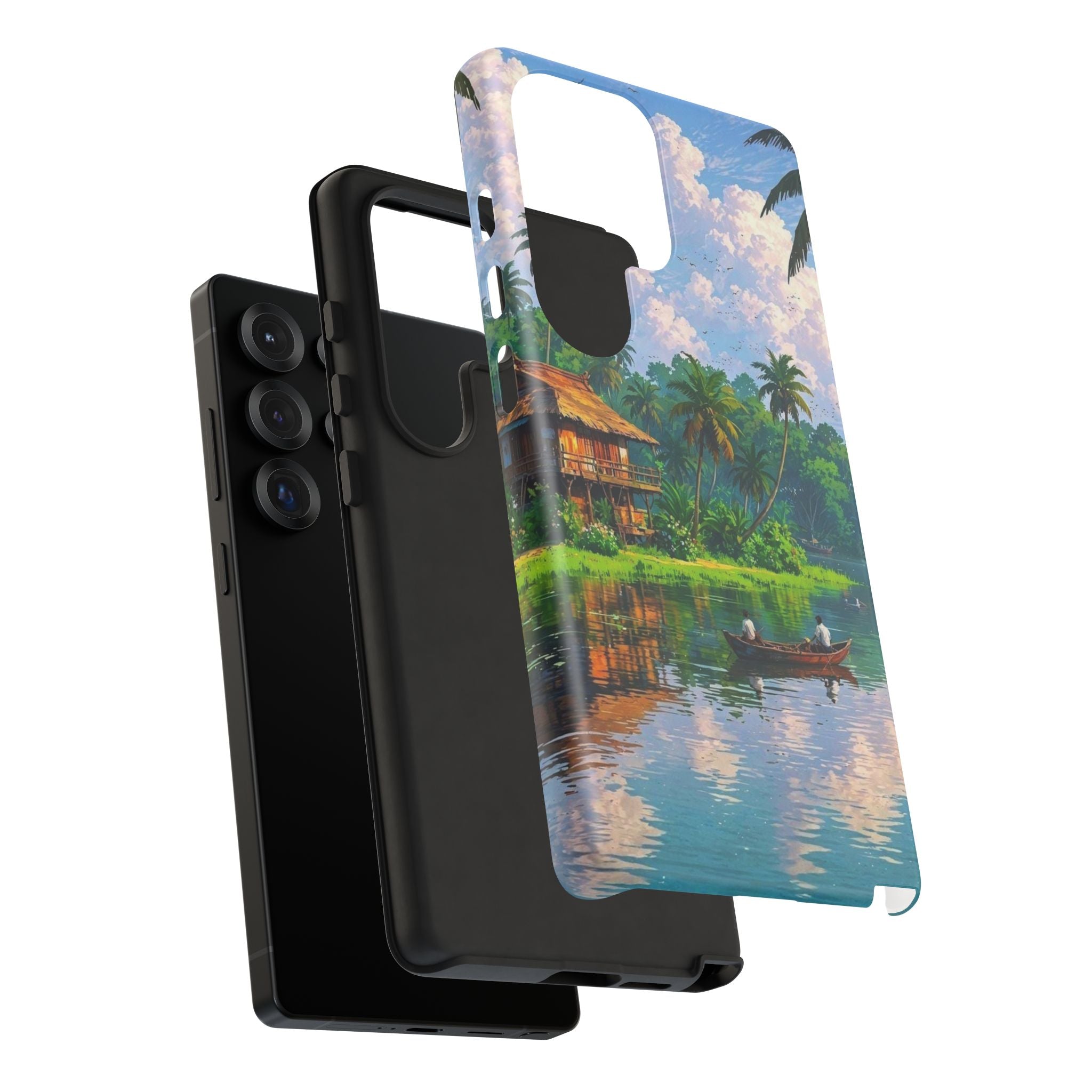 Tropical Landscape Phone Case, Nature Inspired Cover, Beach Vibe Gift, Artwork Protection Case, Summer Essentials Iphone and Samsung Cases