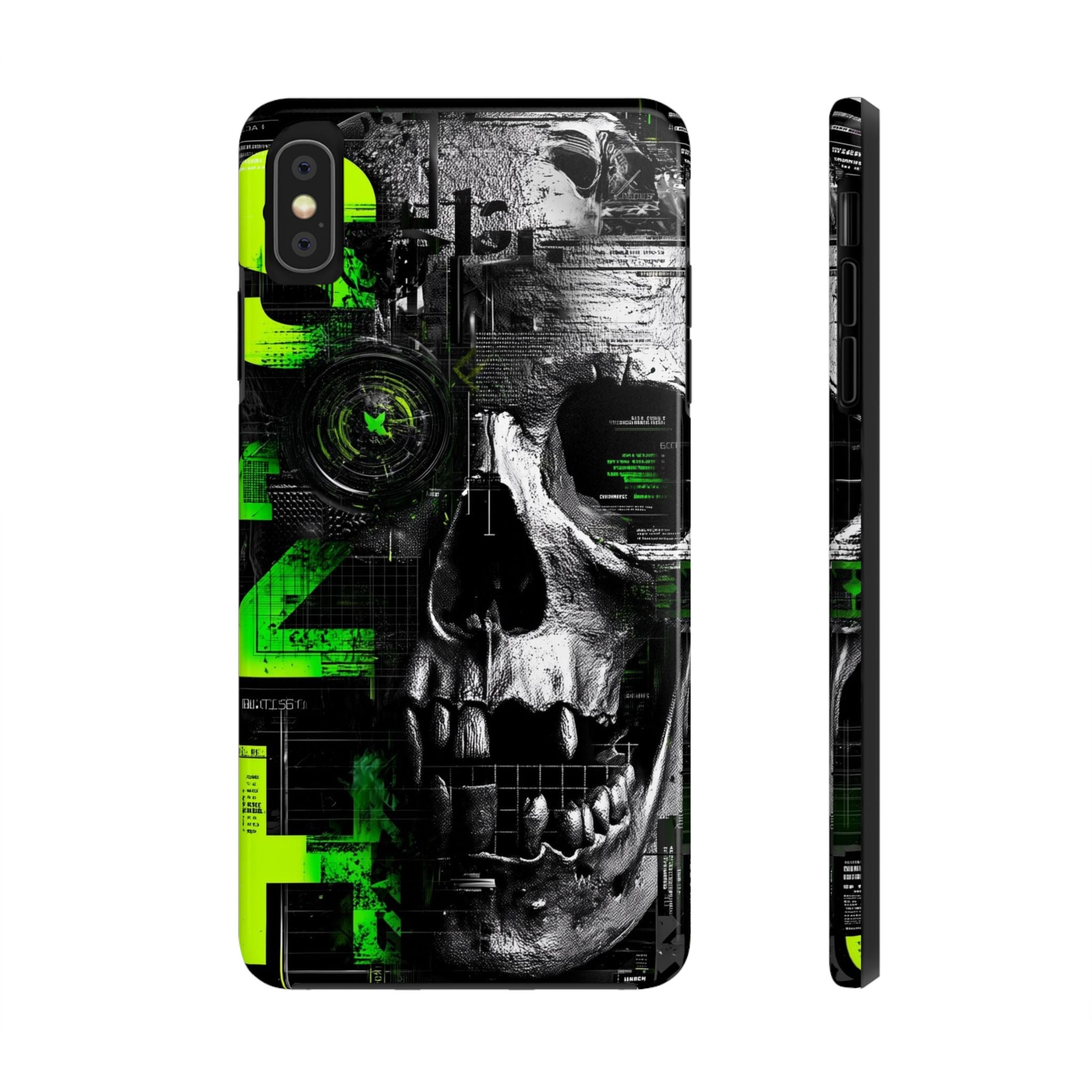 Edgy Skull iPhone Case Tough Protection for Your Device, Unique Design for Gamers, Halloween Gift, Tech Accessories, Bold Aesthetic