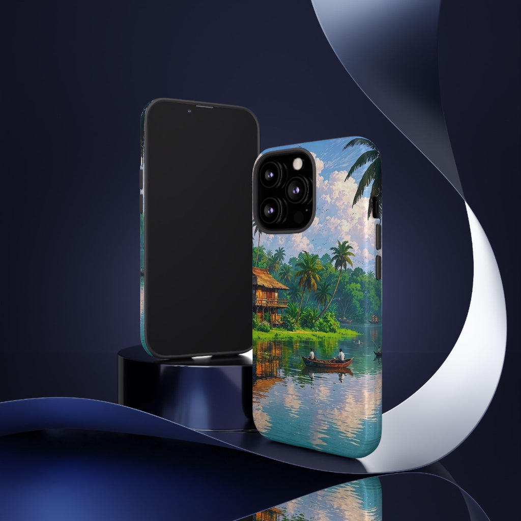 Tropical Landscape Phone Case, Nature Inspired Cover, Beach Vibe Gift, Artwork Protection Case, Summer Essentials Iphone and Samsung Cases